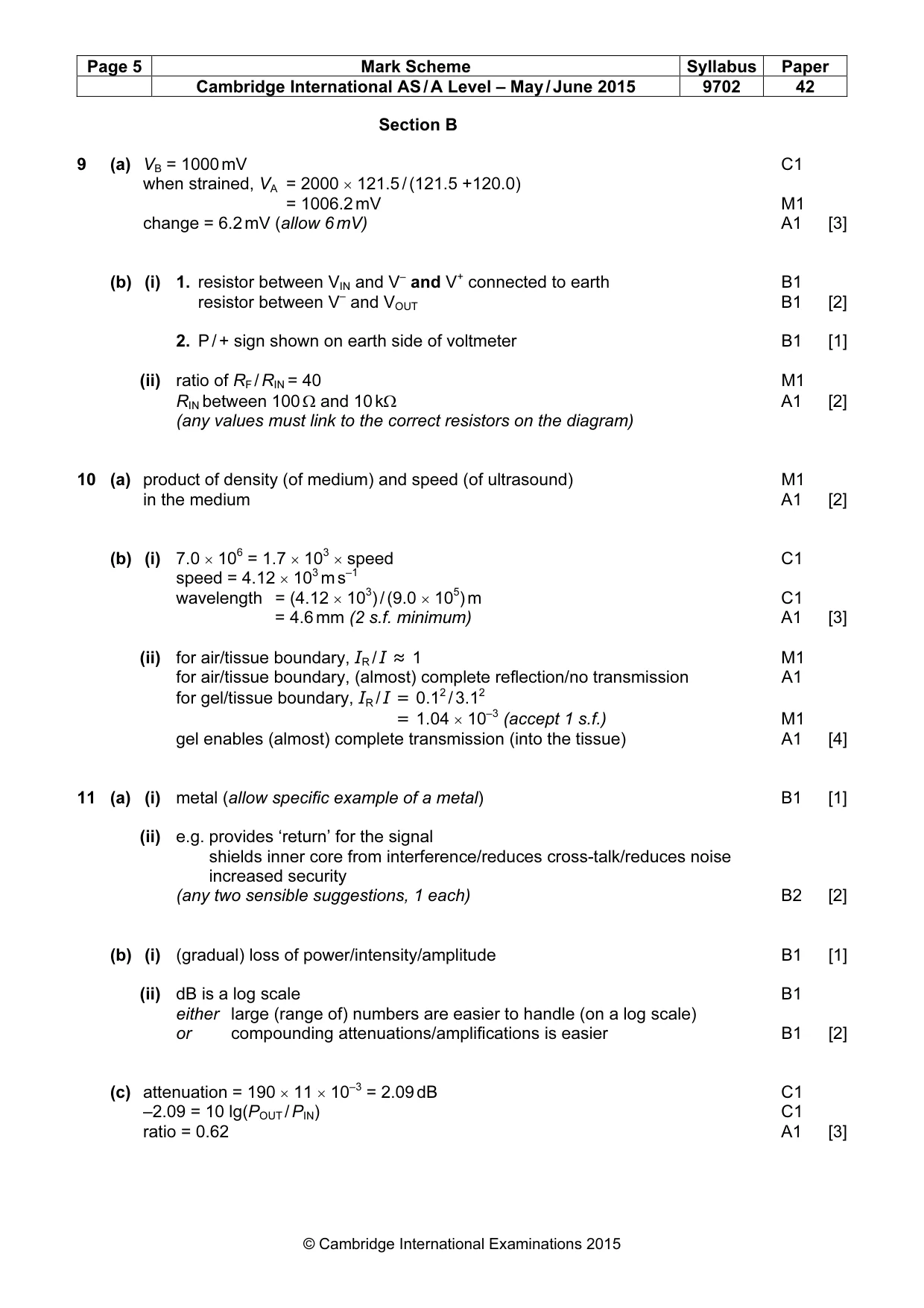 Mark scheme, page 5 of 6