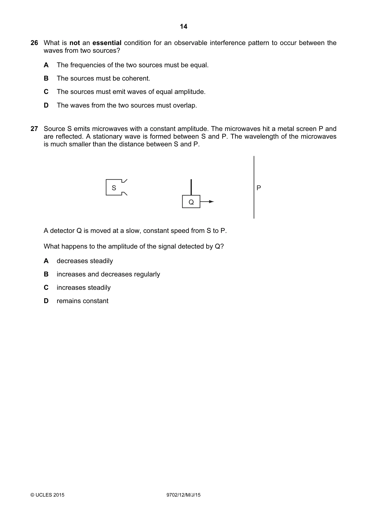 Cambridge A Level Physics 9702 2015 May/June Paper 1 · Variant 2 question paper, page 14 of 20