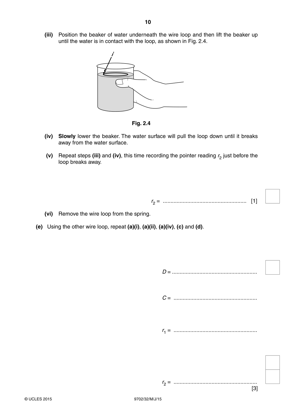 Cambridge A Level Physics 9702 2015 May/June Paper 3 · Variant 2 question paper, page 10 of 12