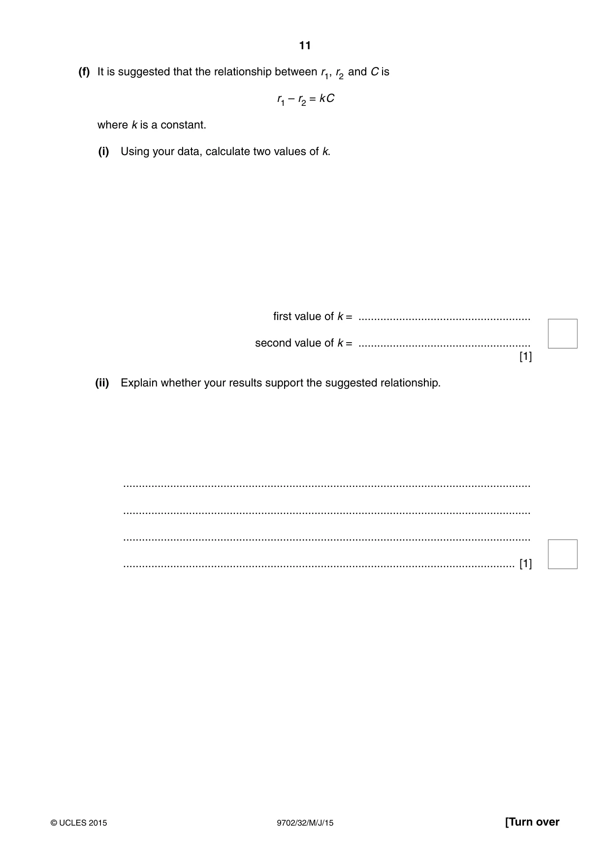Cambridge A Level Physics 9702 2015 May/June Paper 3 · Variant 2 question paper, page 11 of 12