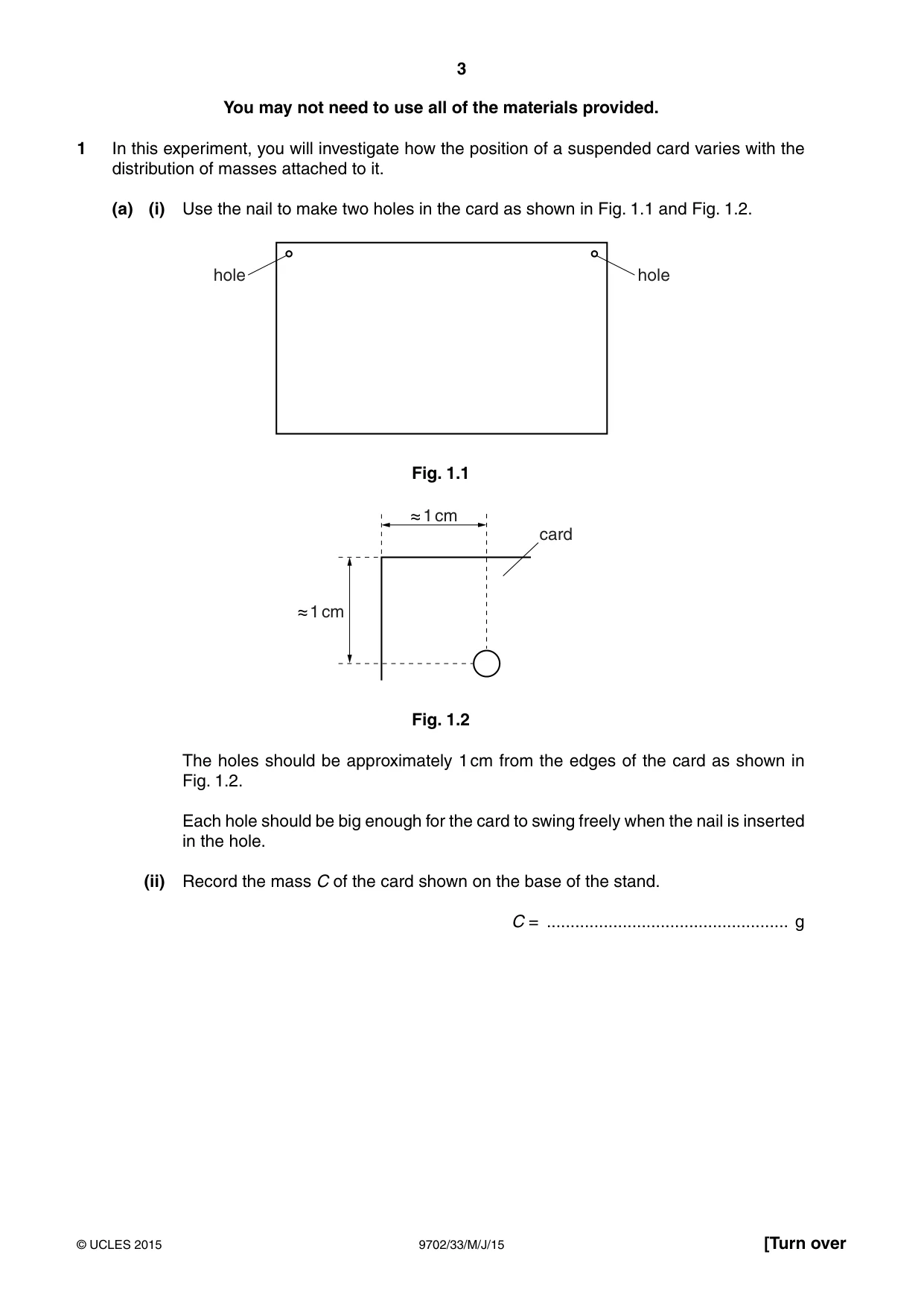 Cambridge A Level Physics 9702 2015 May/June Paper 3 · Variant 3 question paper, page 3 of 16