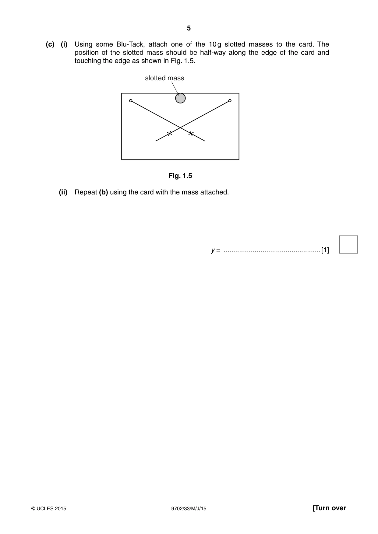 Cambridge A Level Physics 9702 2015 May/June Paper 3 · Variant 3 question paper, page 5 of 16