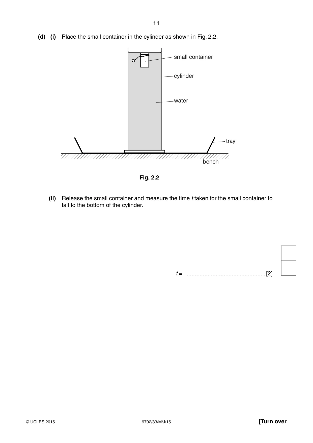Cambridge A Level Physics 9702 2015 May/June Paper 3 · Variant 3 question paper, page 11 of 16