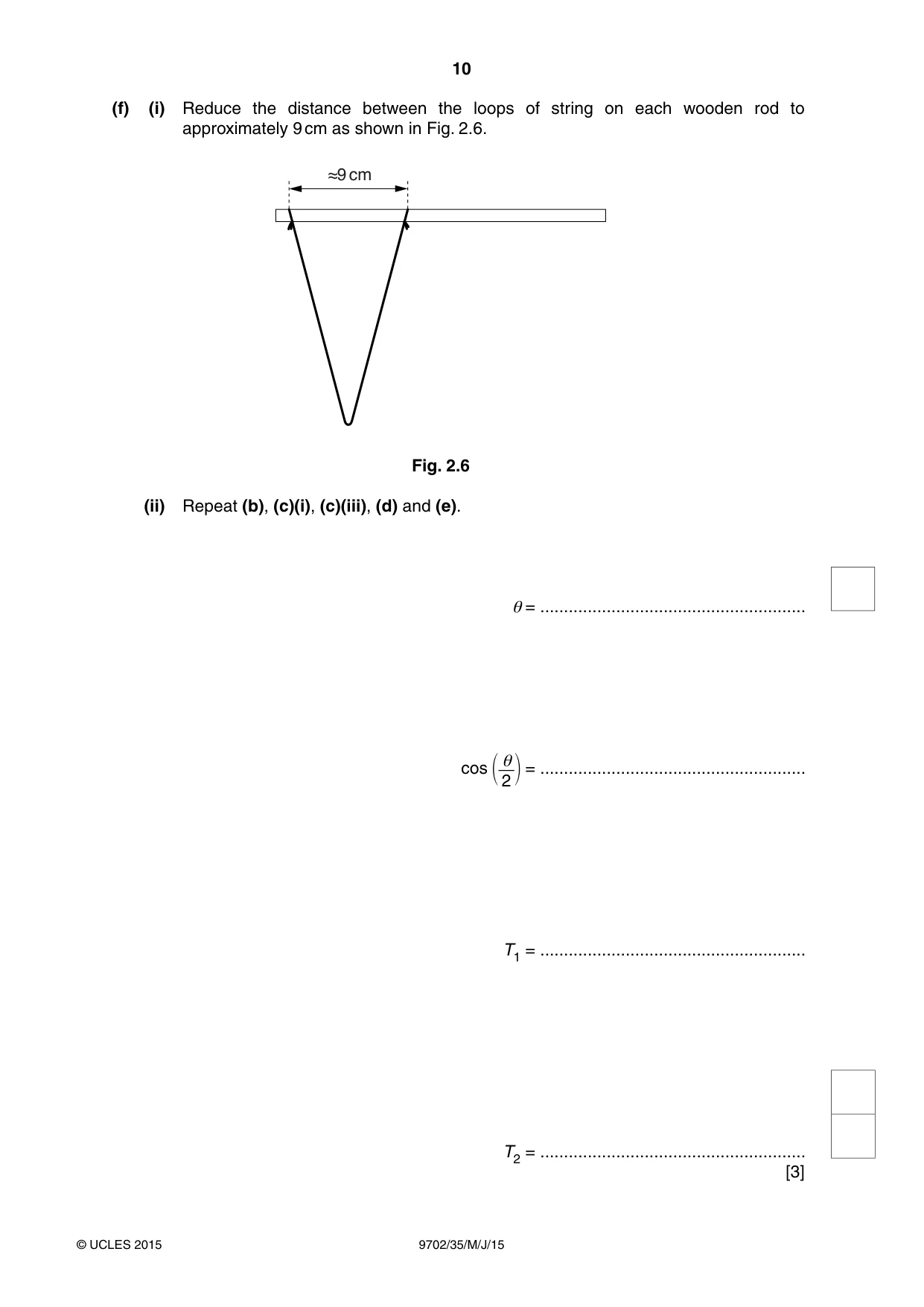 Cambridge A Level Physics 9702 2015 May/June Paper 3 · Variant 5 question paper, page 10 of 12