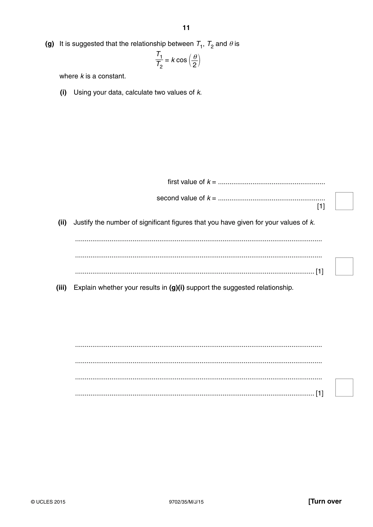 Cambridge A Level Physics 9702 2015 May/June Paper 3 · Variant 5 question paper, page 11 of 12