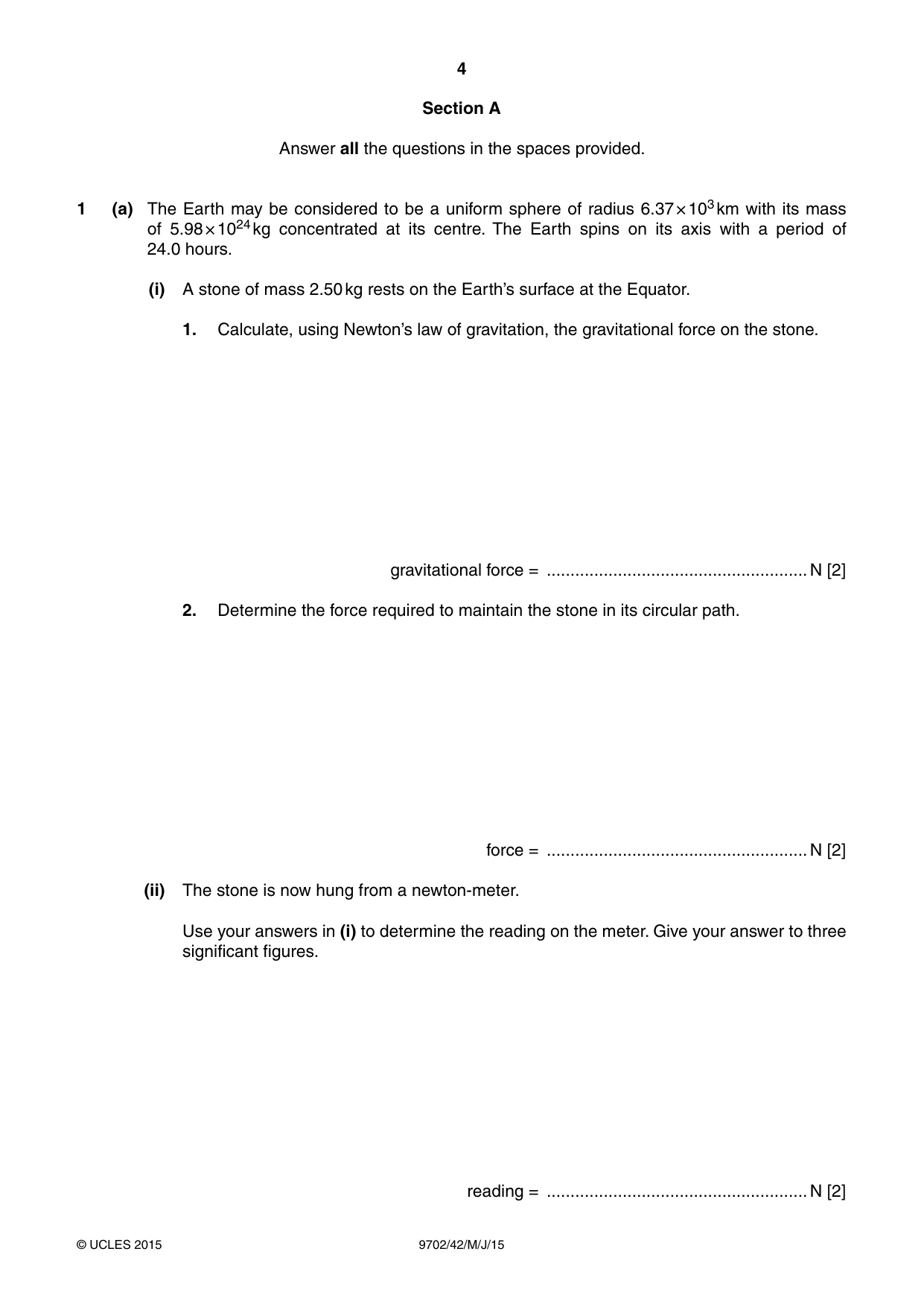 Cambridge A Level Physics 9702 2015 May/June Paper 4 · Variant 2 question paper, page 4 of 24