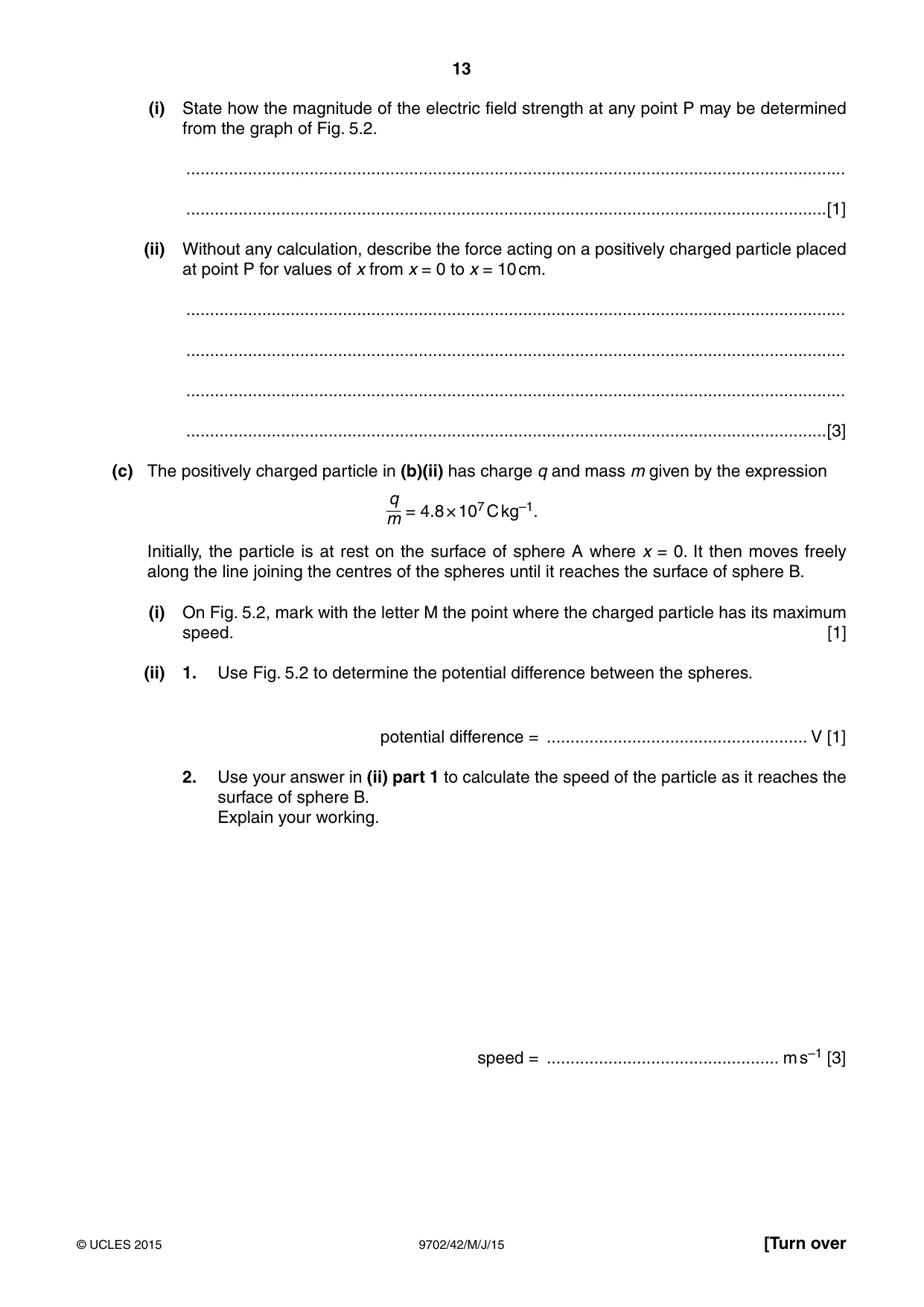 Cambridge A Level Physics 9702 2015 May/June Paper 4 · Variant 2 question paper, page 13 of 24