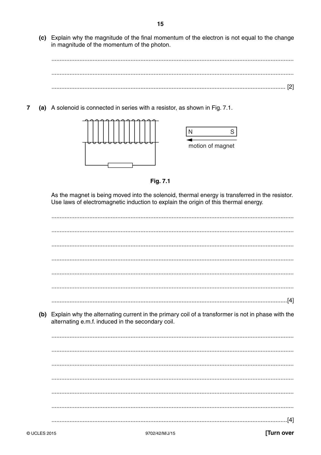 Cambridge A Level Physics 9702 2015 May/June Paper 4 · Variant 2 question paper, page 15 of 24