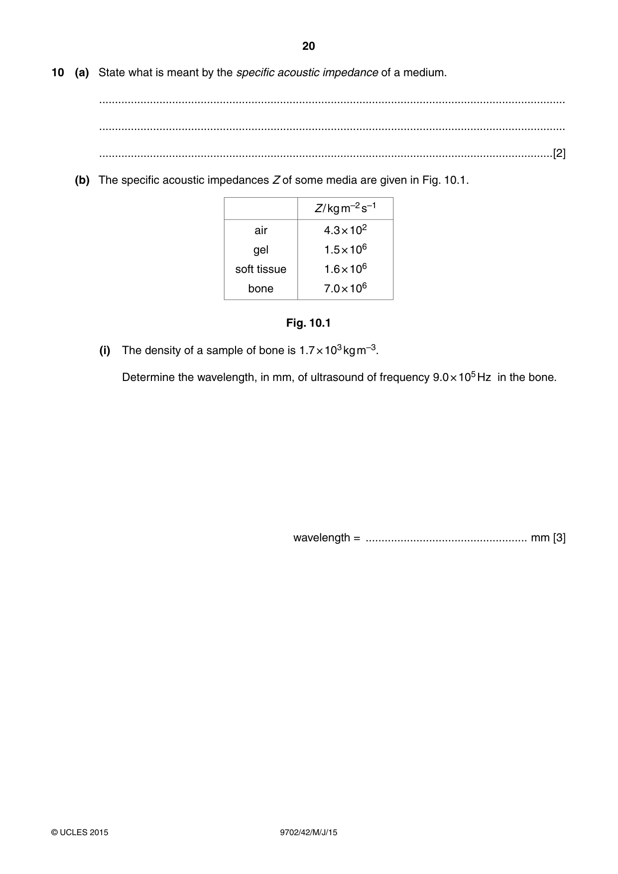 Cambridge A Level Physics 9702 2015 May/June Paper 4 · Variant 2 question paper, page 20 of 24