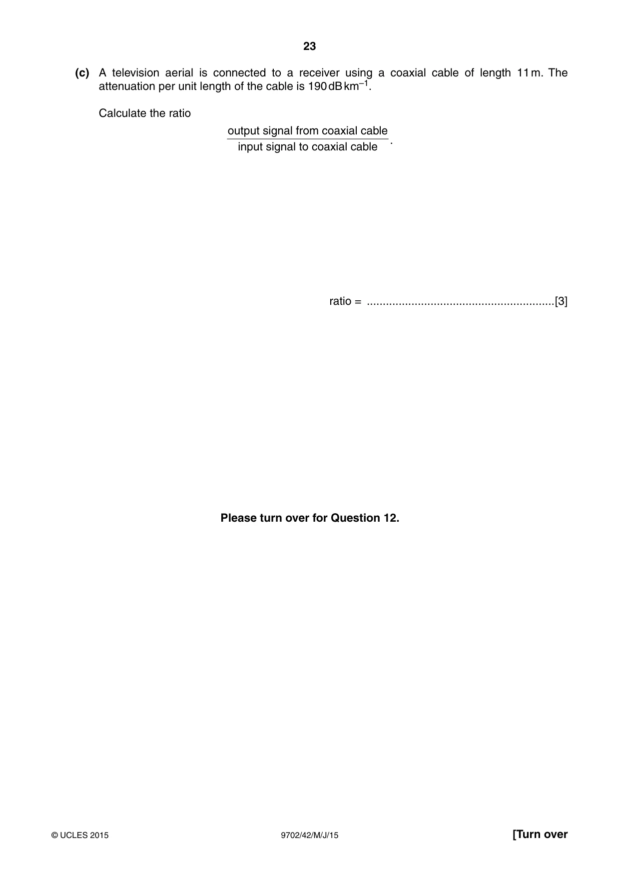 Cambridge A Level Physics 9702 2015 May/June Paper 4 · Variant 2 question paper, page 23 of 24