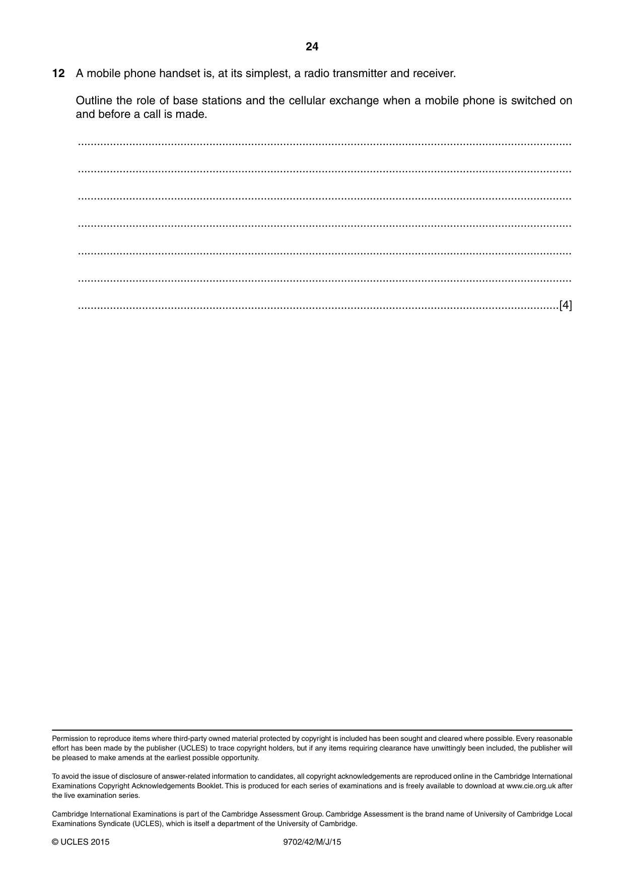 Cambridge A Level Physics 9702 2015 May/June Paper 4 · Variant 2 question paper, page 24 of 24