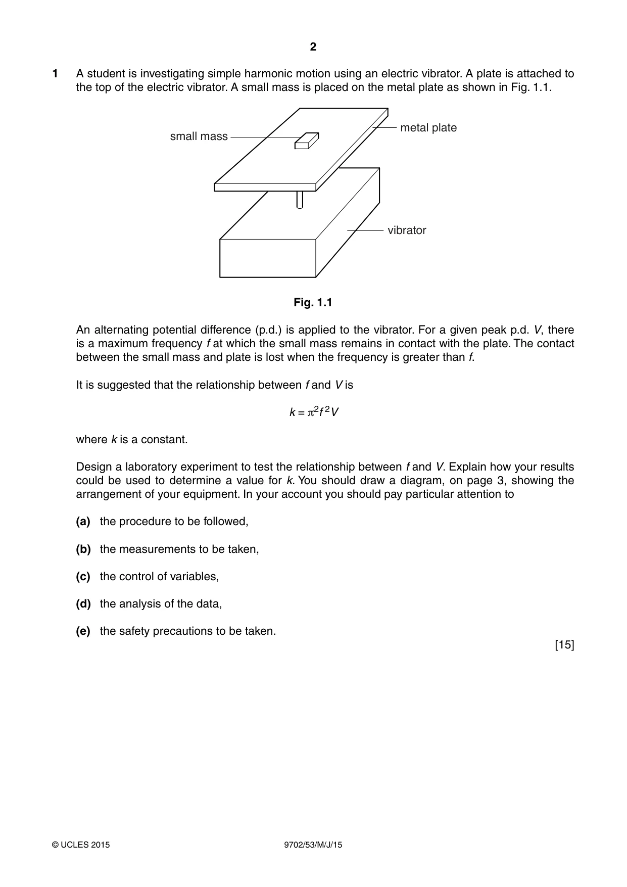 Cambridge A Level Physics 9702 2015 May/June Paper 5 · Variant 3 question paper, page 2 of 8