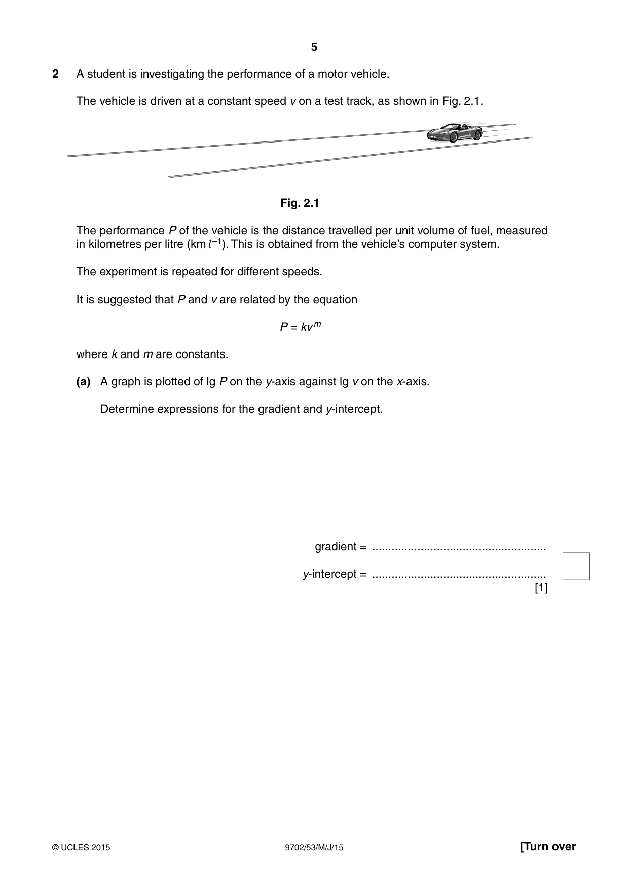 Cambridge A Level Physics 9702 2015 May/June Paper 5 · Variant 3 question paper, page 5 of 8