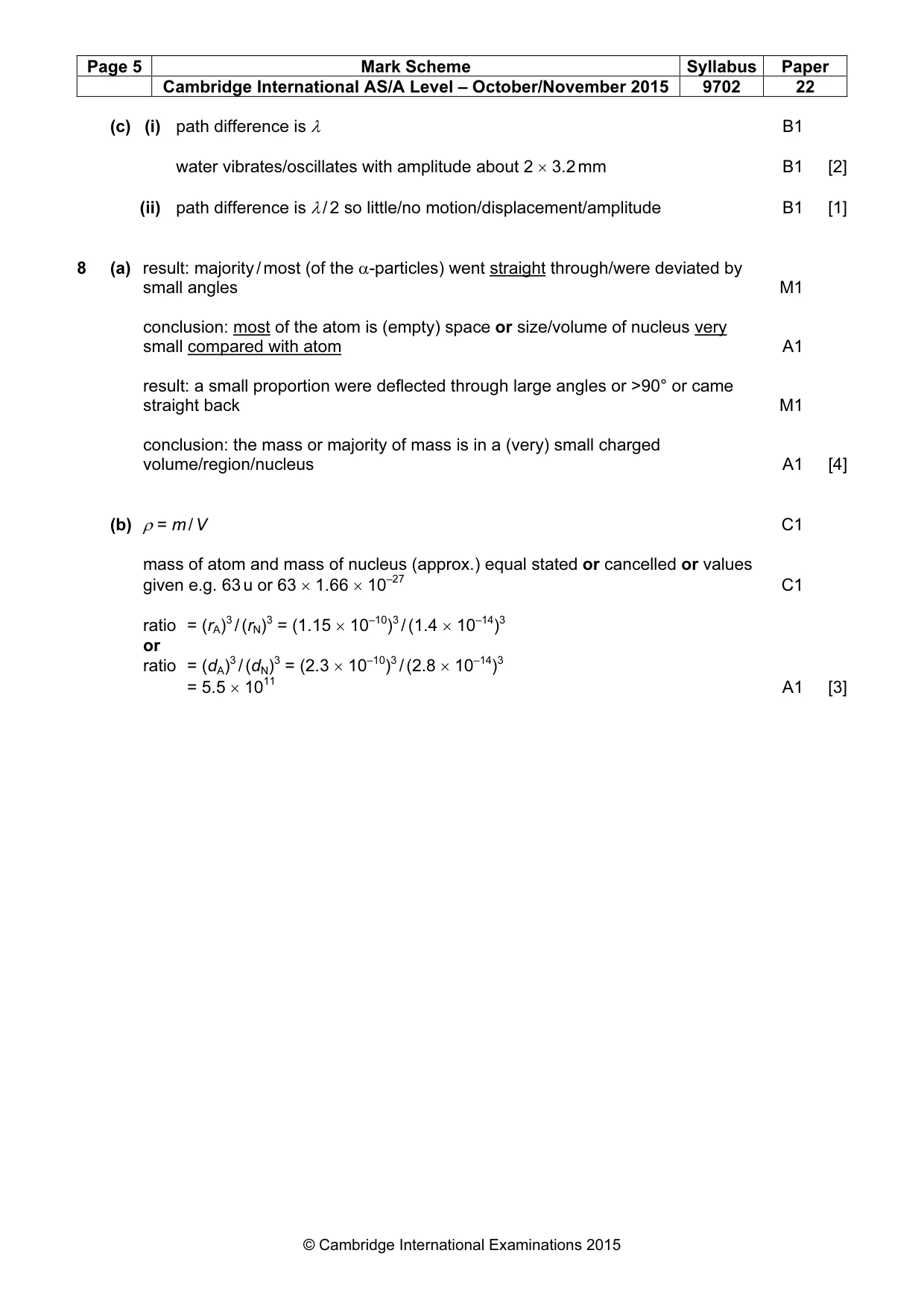 Mark scheme, page 5 of 5