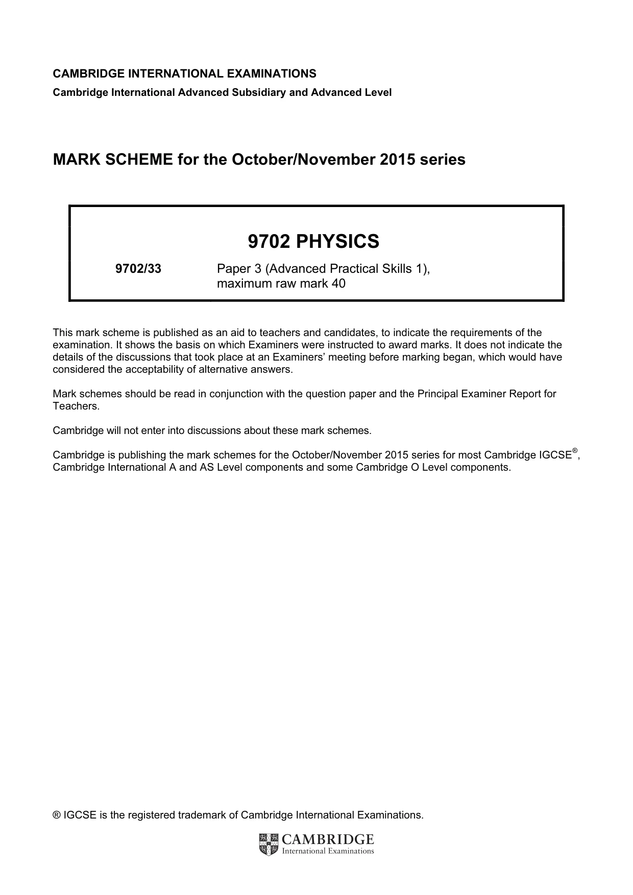 Mark scheme, page 1 of 4