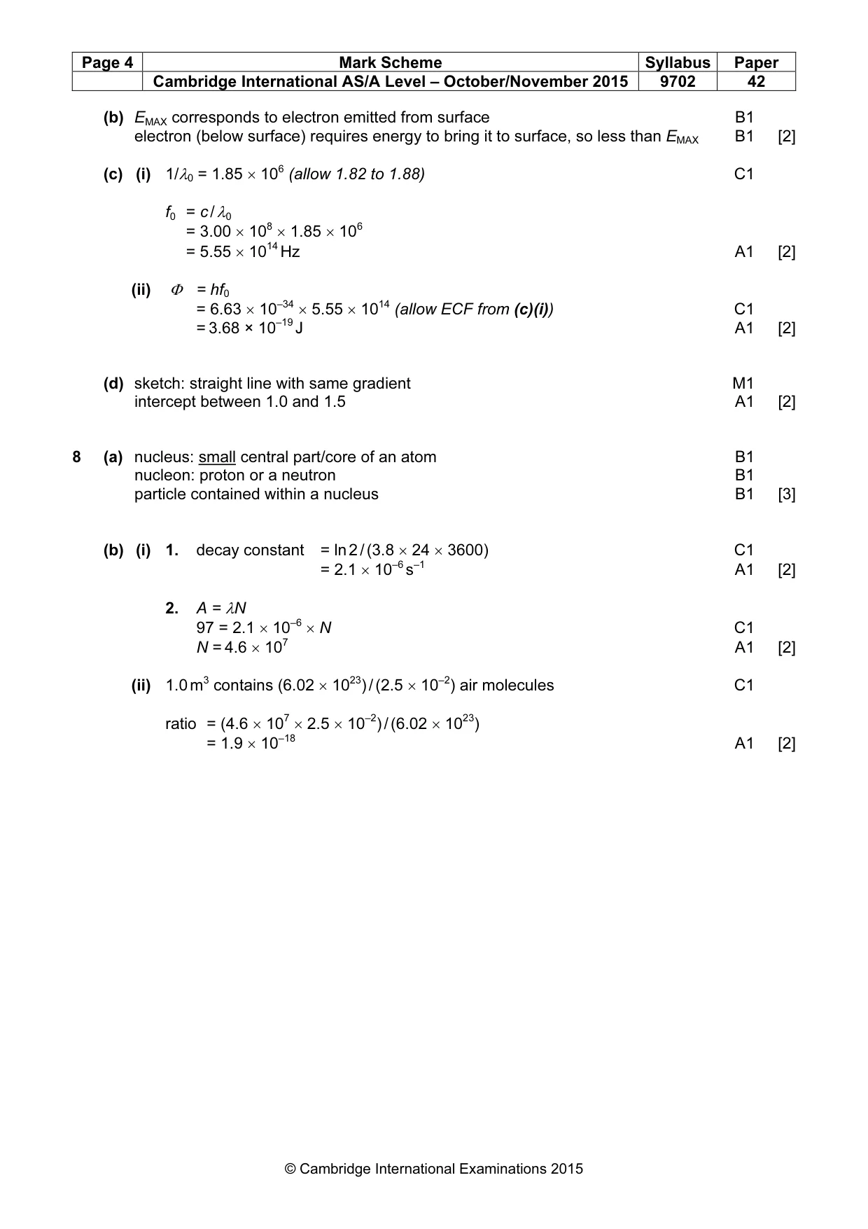 Mark scheme, page 4 of 6