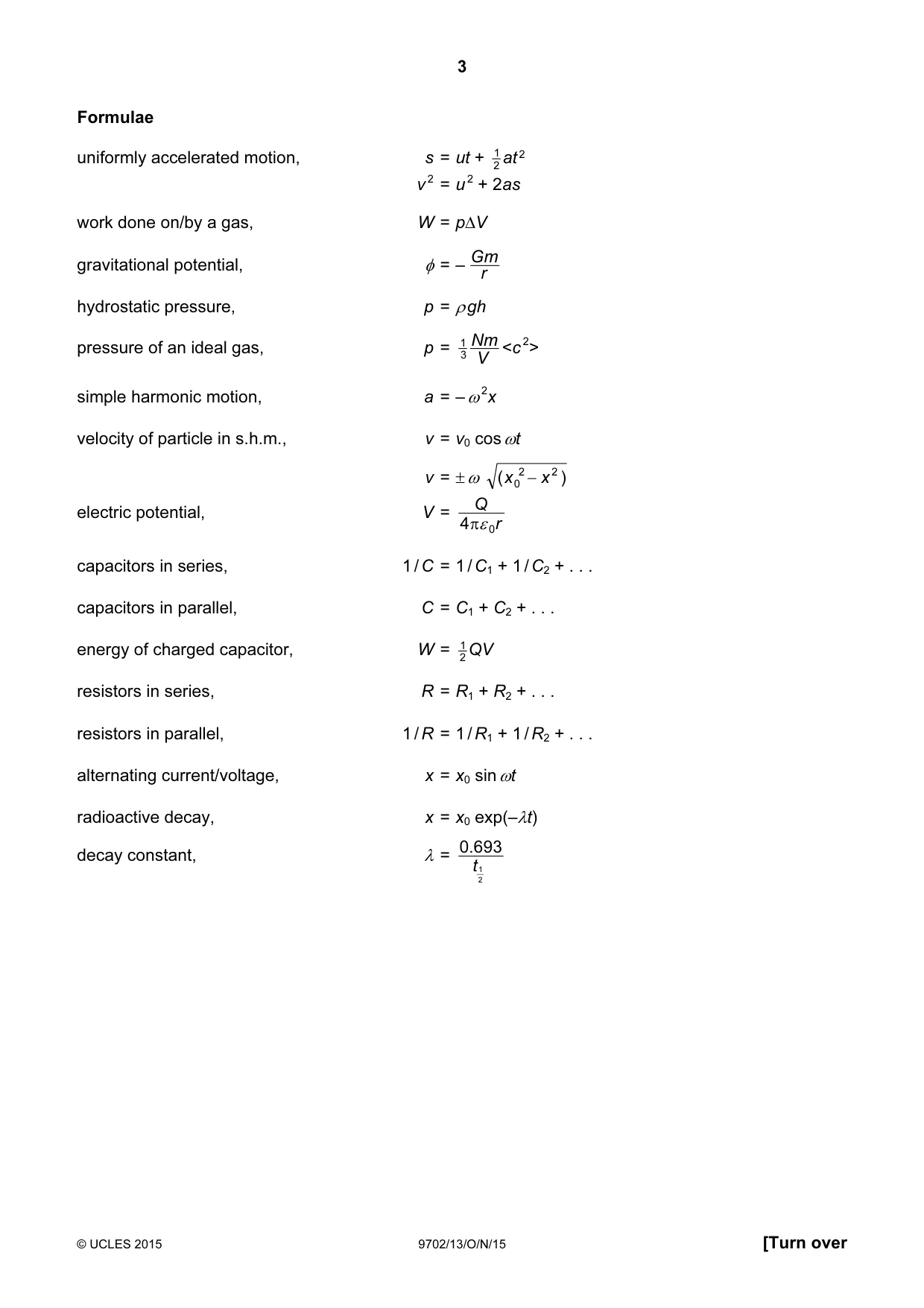 Cambridge A Level Physics 9702 2015 Oct/Nov Paper 1 · Variant 3 question paper, page 3 of 24