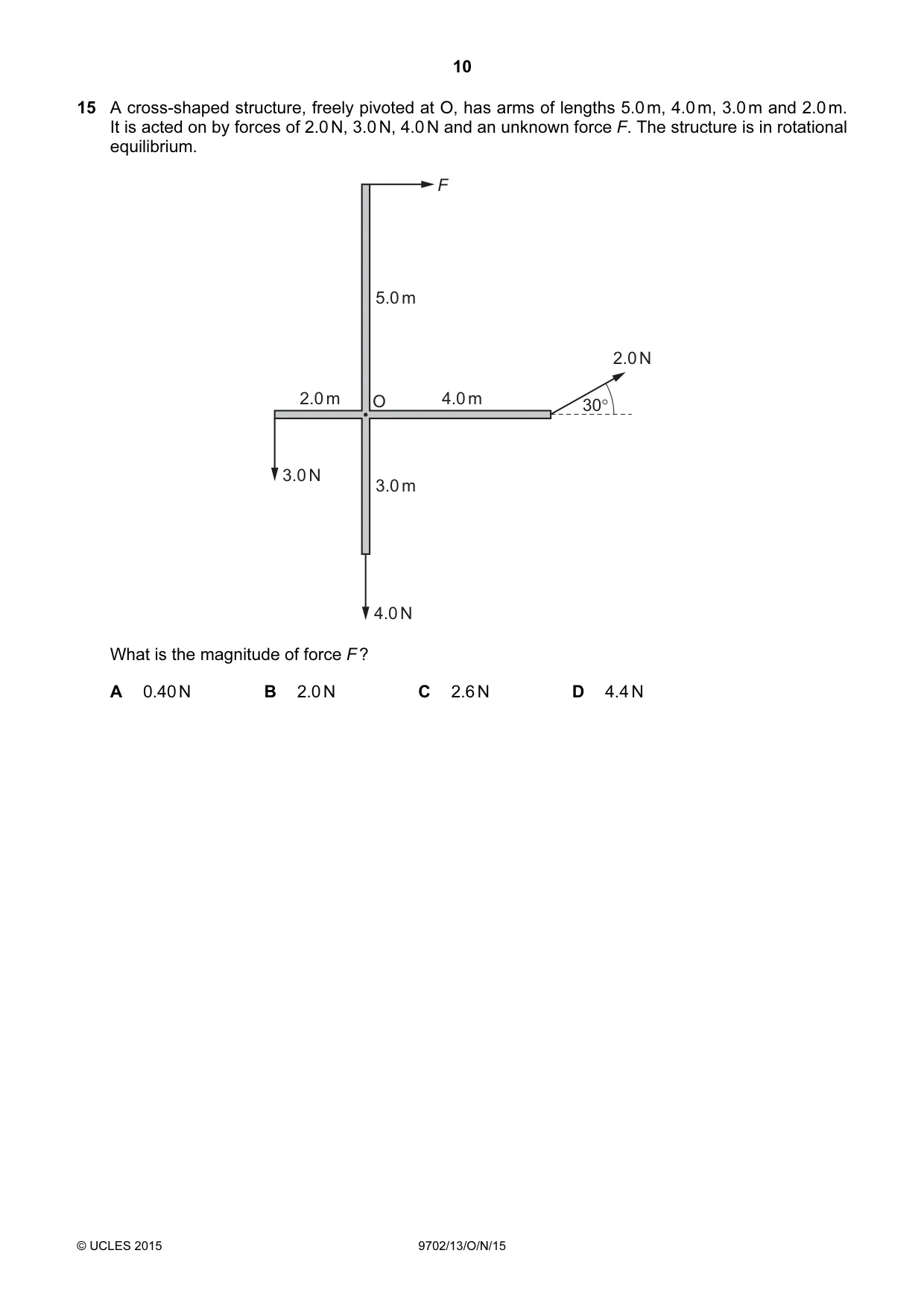 Cambridge A Level Physics 9702 2015 Oct/Nov Paper 1 · Variant 3 question paper, page 10 of 24