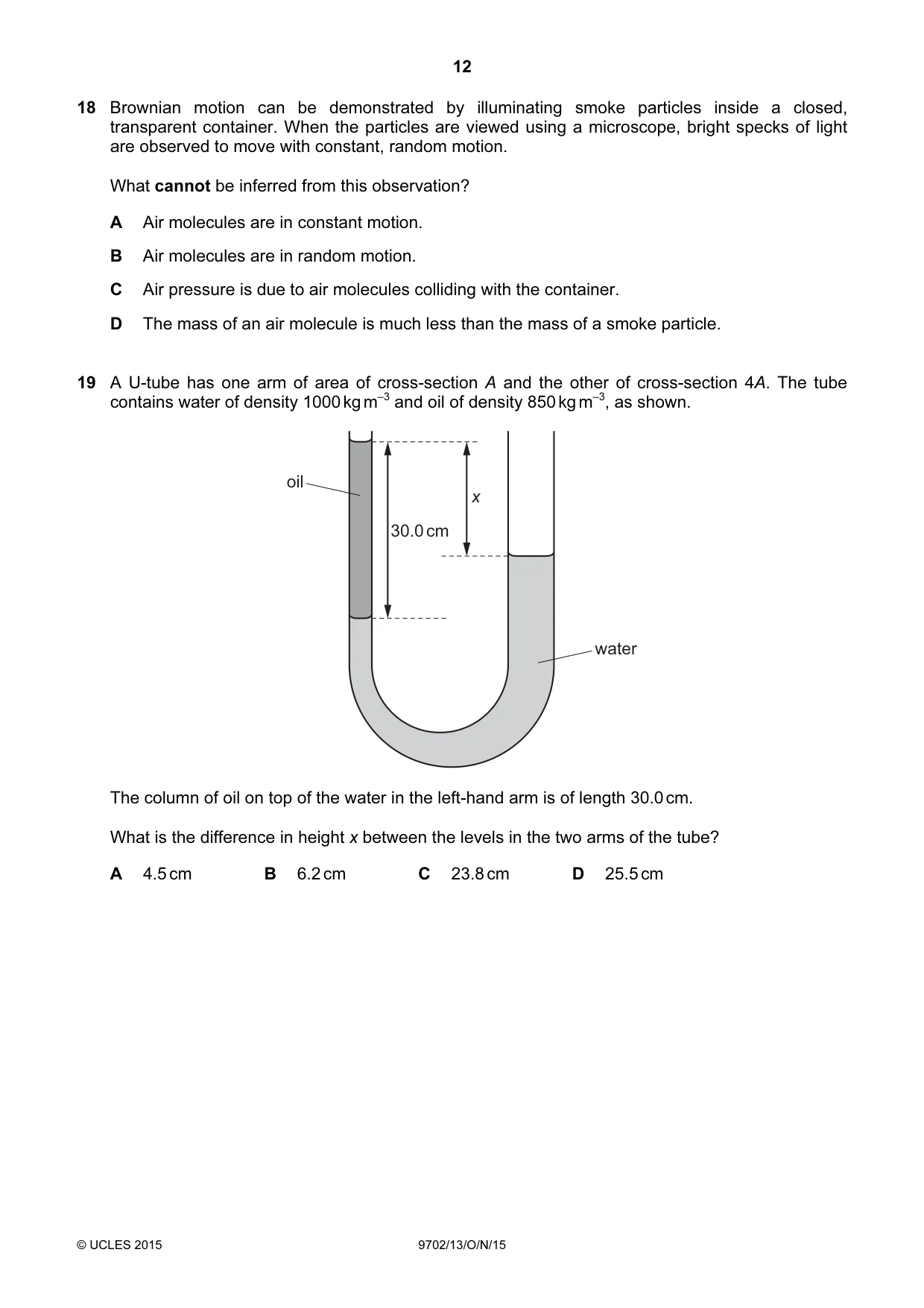 Cambridge A Level Physics 9702 2015 Oct/Nov Paper 1 · Variant 3 question paper, page 12 of 24