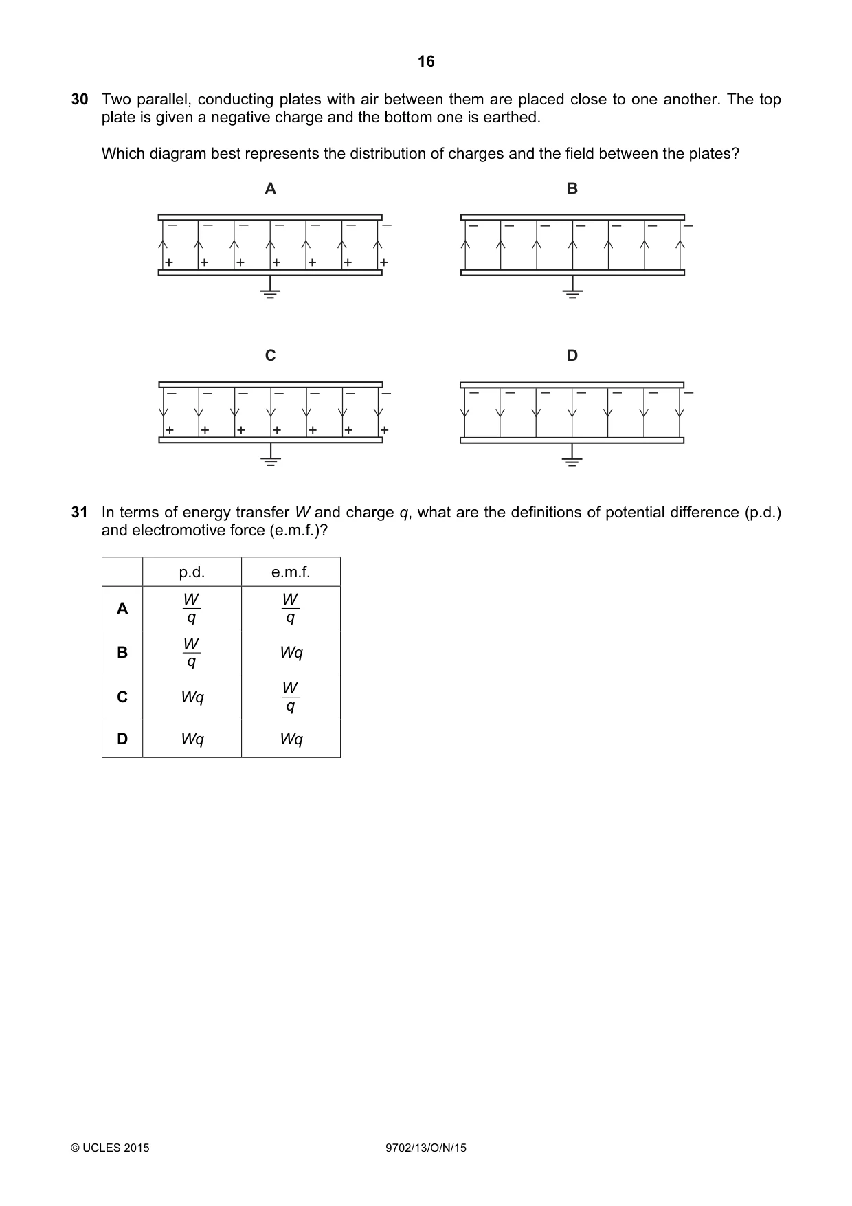 Cambridge A Level Physics 9702 2015 Oct/Nov Paper 1 · Variant 3 question paper, page 16 of 24