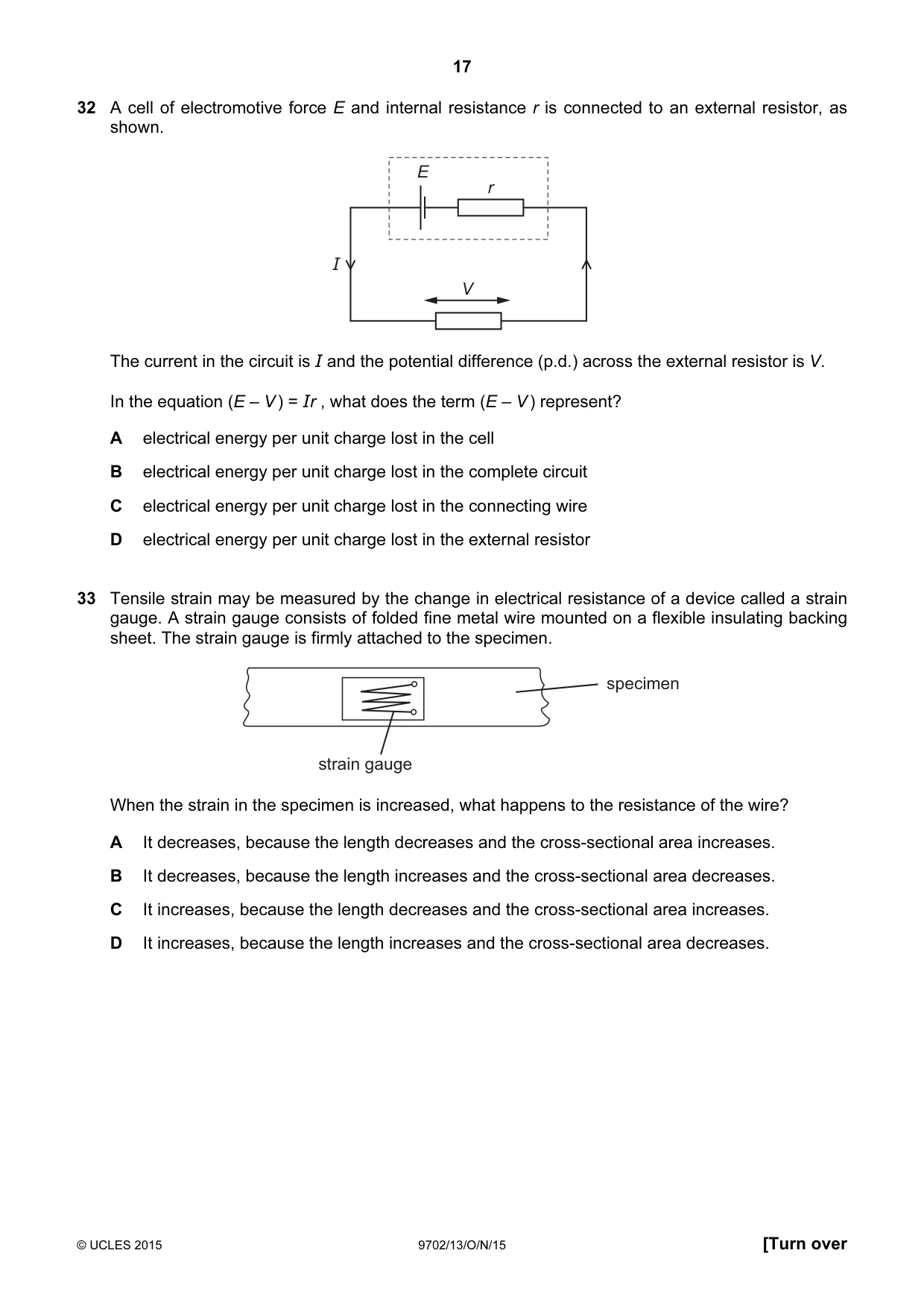 Cambridge A Level Physics 9702 2015 Oct/Nov Paper 1 · Variant 3 question paper, page 17 of 24