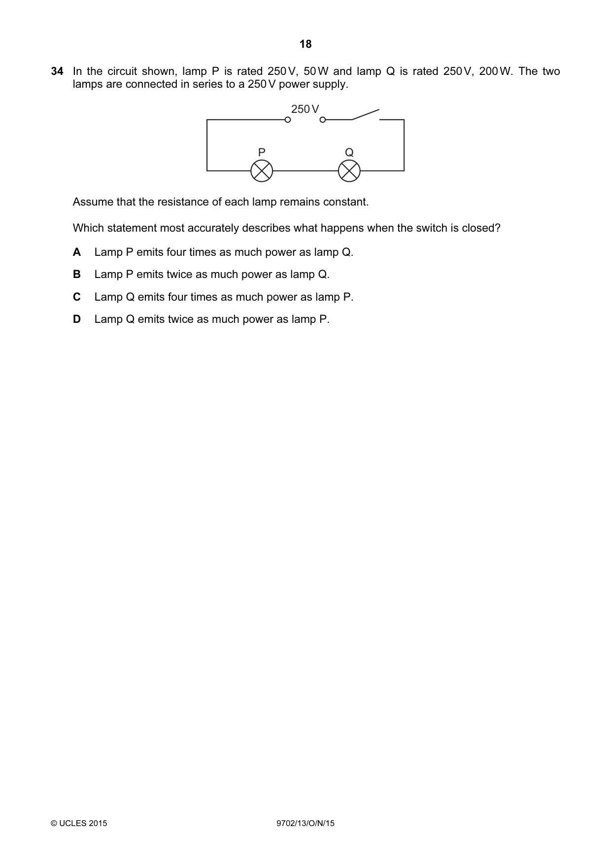 Cambridge A Level Physics 9702 2015 Oct/Nov Paper 1 · Variant 3 question paper, page 18 of 24
