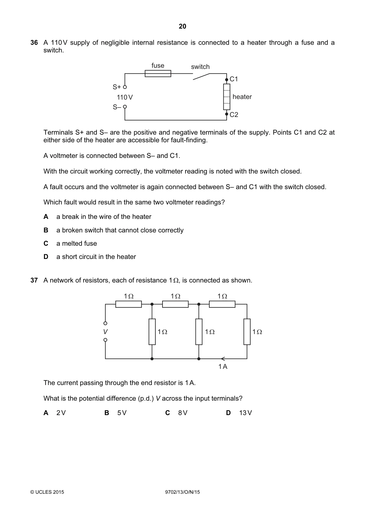 Cambridge A Level Physics 9702 2015 Oct/Nov Paper 1 · Variant 3 question paper, page 20 of 24