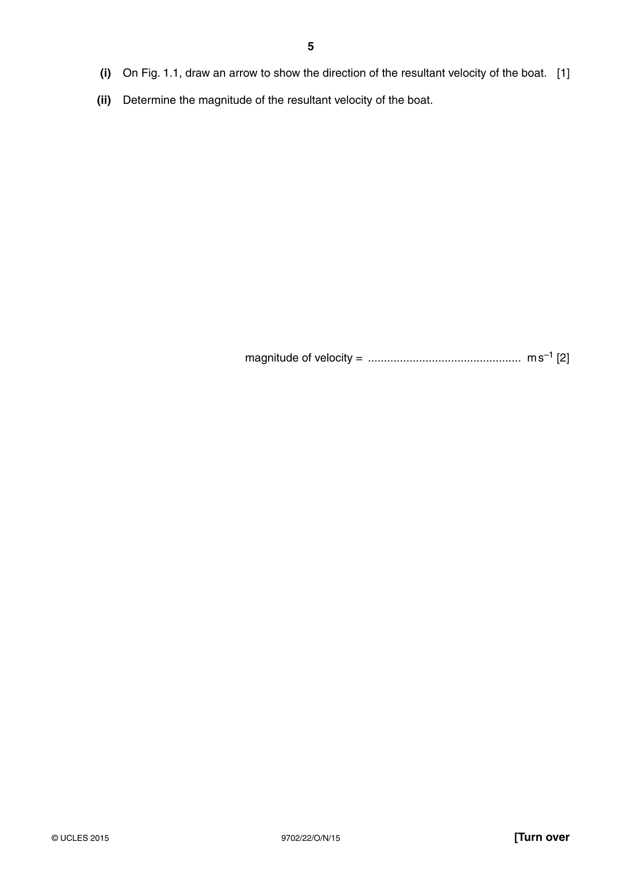 Cambridge A Level Physics 9702 2015 Oct/Nov Paper 2 · Variant 2 question paper, page 5 of 16
