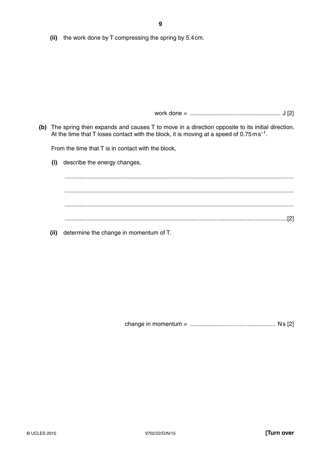 Cambridge A Level Physics 9702 2015 Oct/Nov Paper 2 · Variant 2 question paper, page 9 of 16