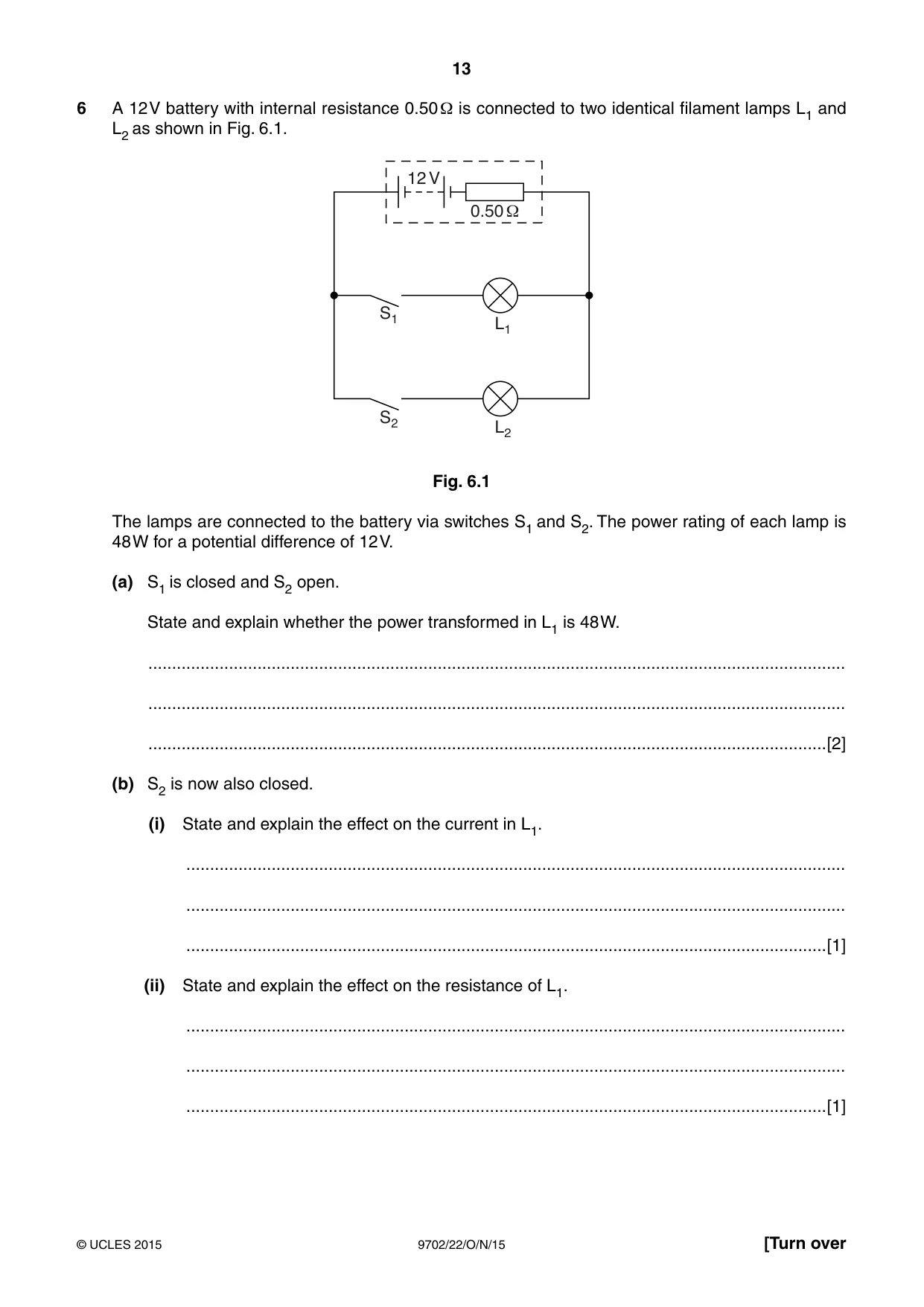 Cambridge A Level Physics 9702 2015 Oct/Nov Paper 2 · Variant 2 question paper, page 13 of 16