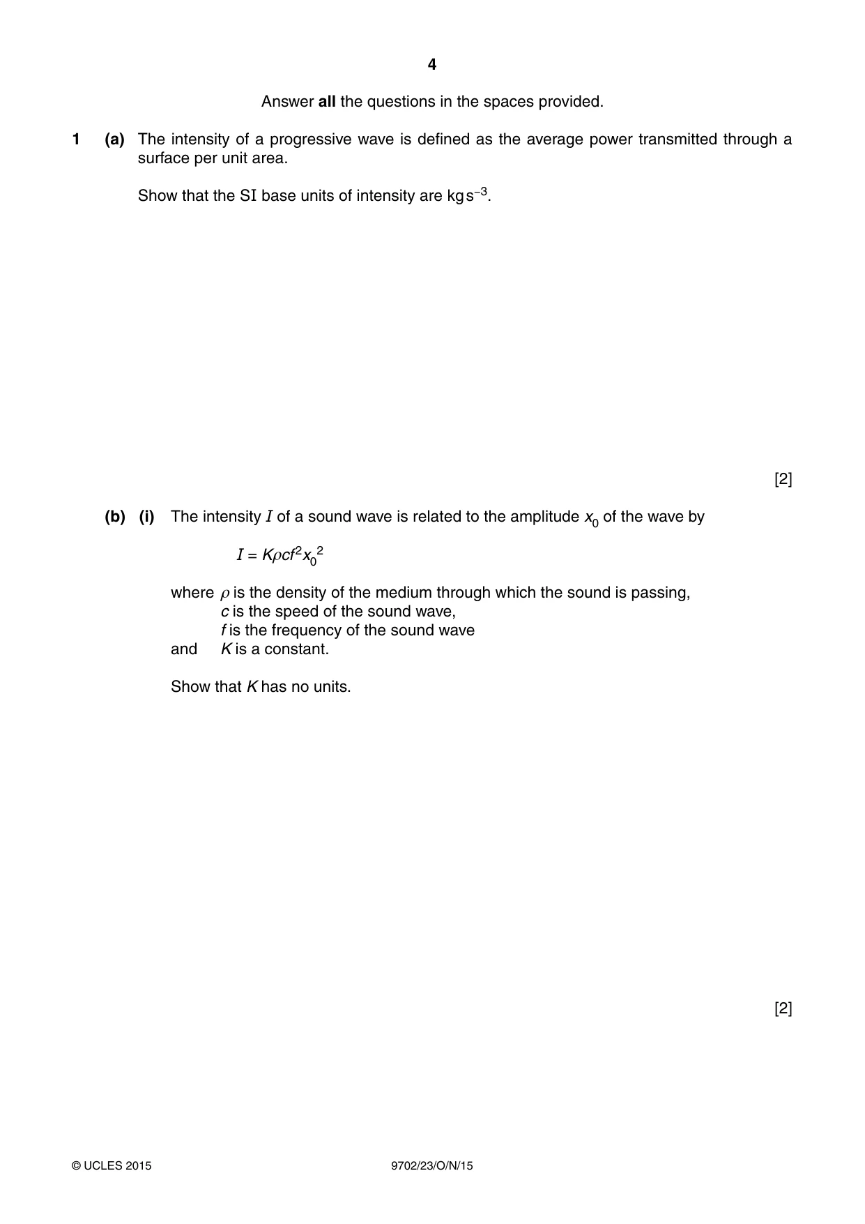 Cambridge A Level Physics 9702 2015 Oct/Nov Paper 2 · Variant 3 question paper, page 4 of 16