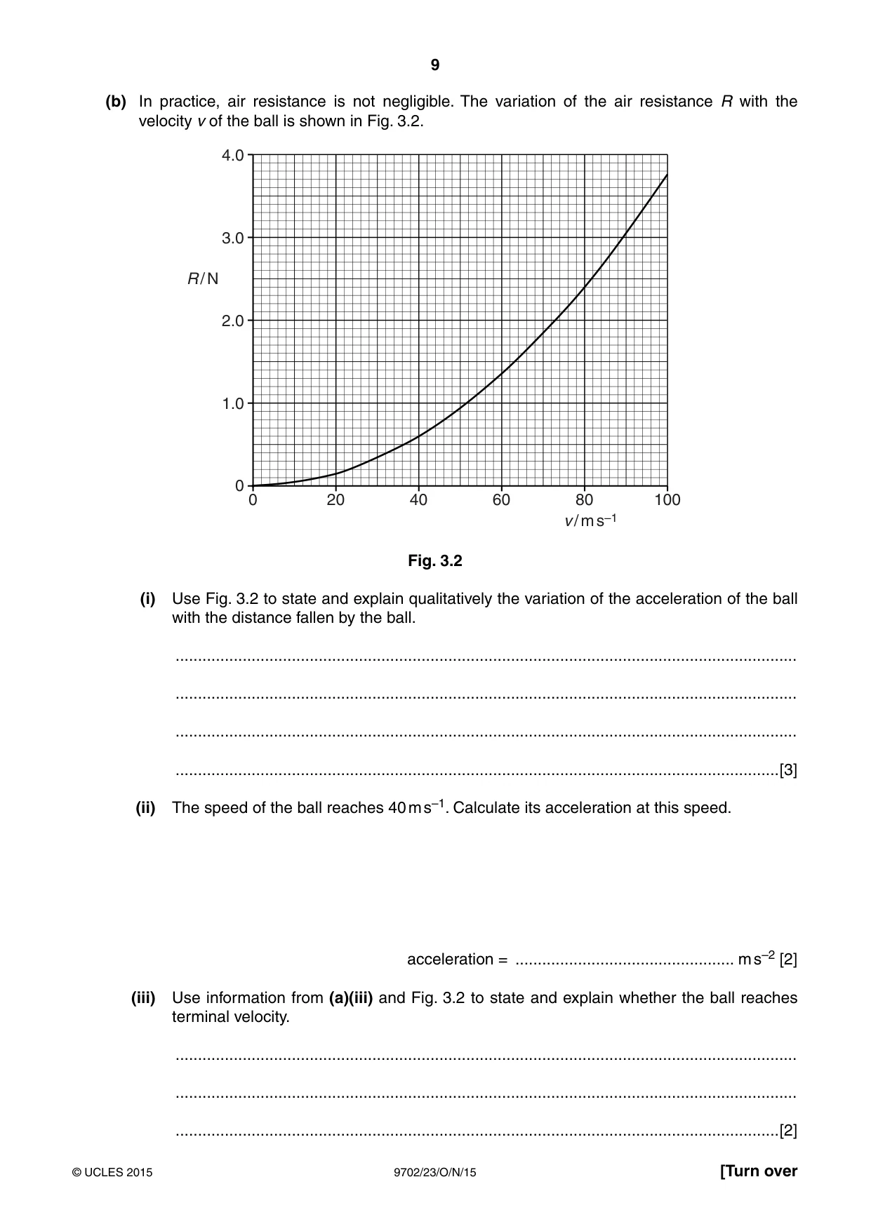 Cambridge A Level Physics 9702 2015 Oct/Nov Paper 2 · Variant 3 question paper, page 9 of 16