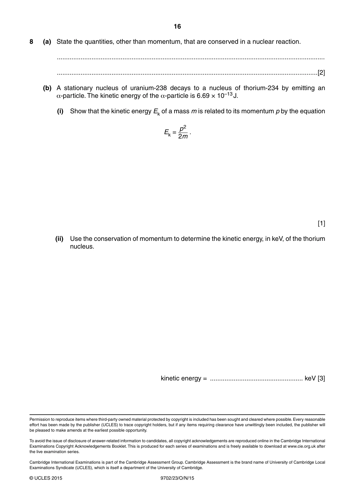 Cambridge A Level Physics 9702 2015 Oct/Nov Paper 2 · Variant 3 question paper, page 16 of 16