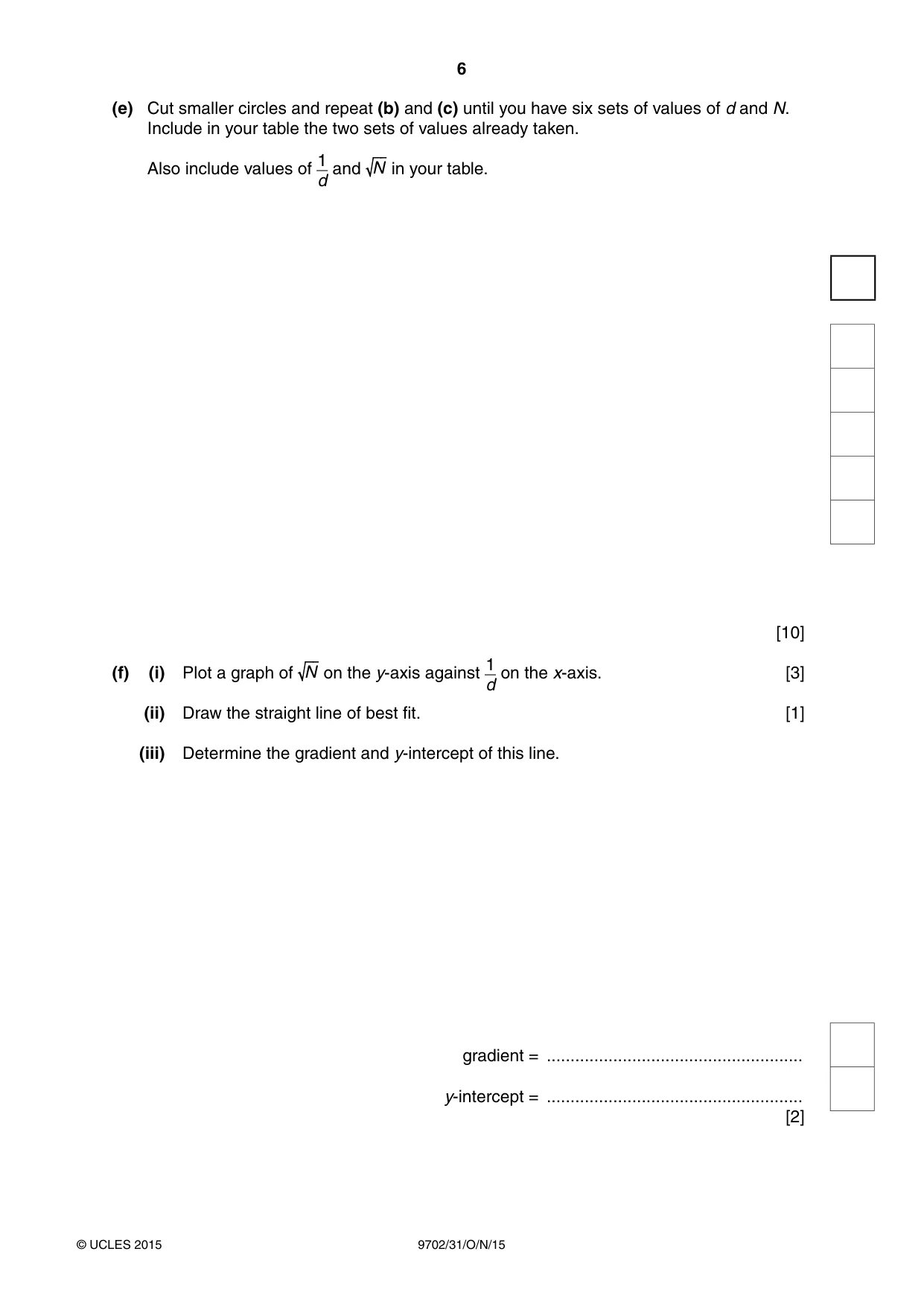 Cambridge A Level Physics 9702 2015 Oct/Nov Paper 3 · Variant 1 question paper, page 6 of 16