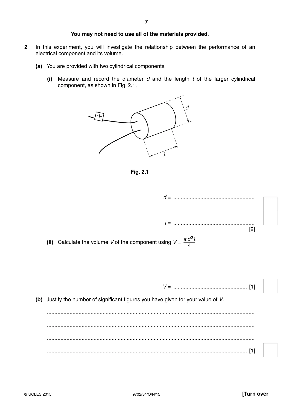 Cambridge A Level Physics 9702 2015 Oct/Nov Paper 3 · Variant 4 question paper, page 7 of 12