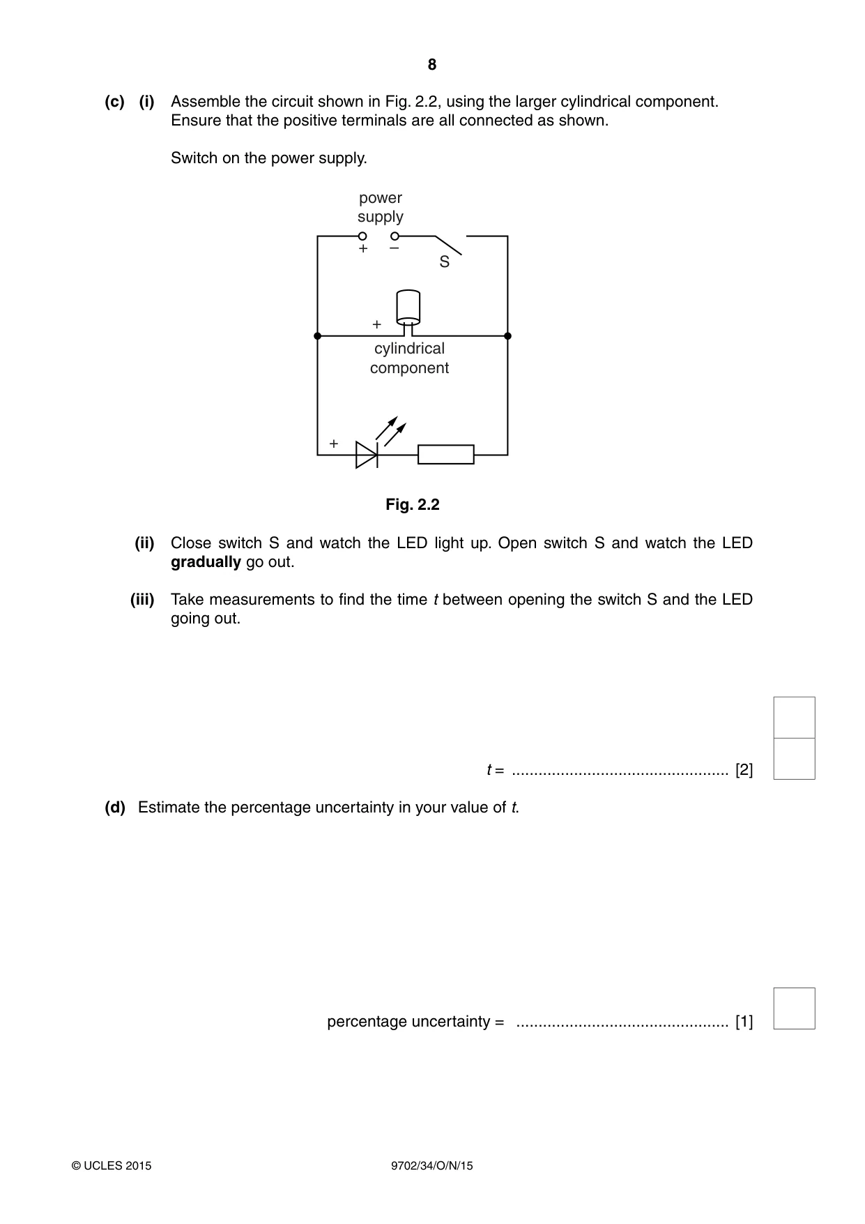Cambridge A Level Physics 9702 2015 Oct/Nov Paper 3 · Variant 4 question paper, page 8 of 12