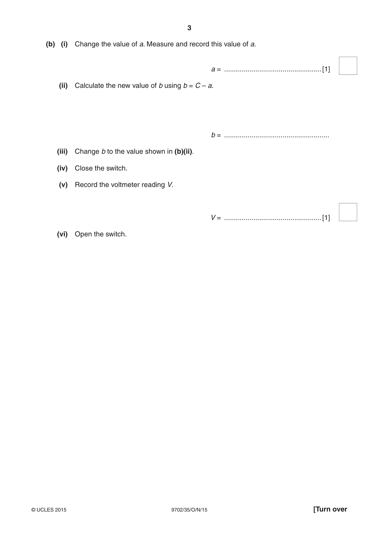 Cambridge A Level Physics 9702 2015 Oct/Nov Paper 3 · Variant 5 question paper, page 3 of 16