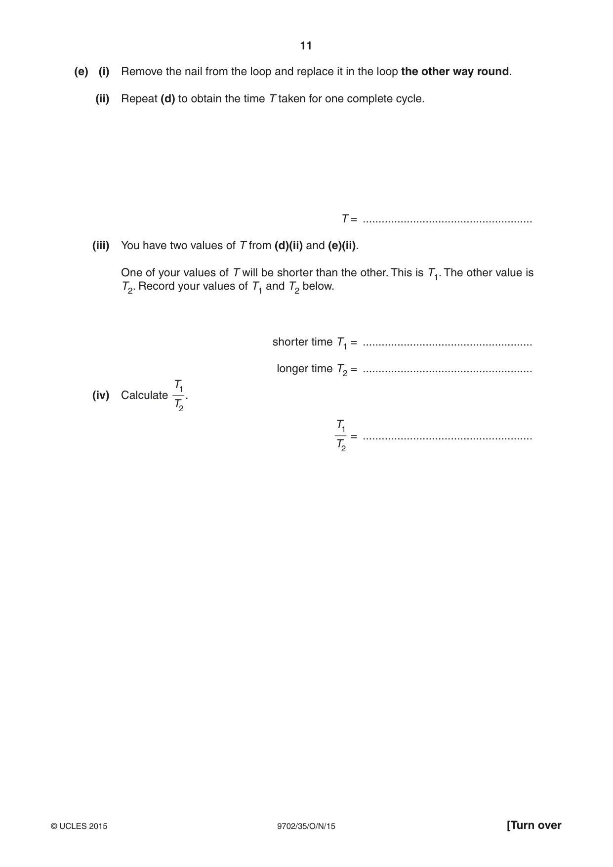 Cambridge A Level Physics 9702 2015 Oct/Nov Paper 3 · Variant 5 question paper, page 11 of 16