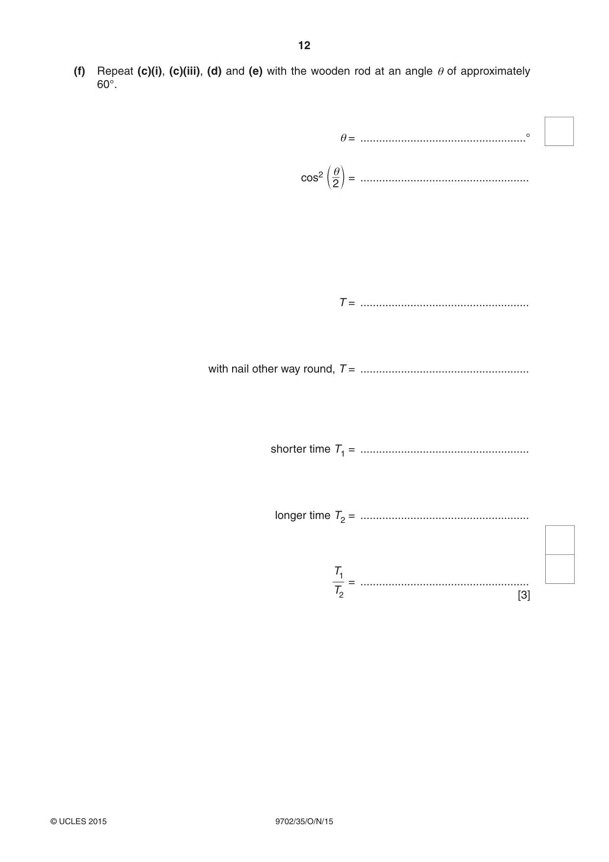 Cambridge A Level Physics 9702 2015 Oct/Nov Paper 3 · Variant 5 question paper, page 12 of 16