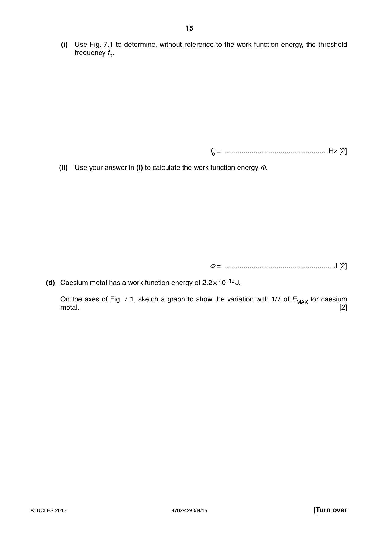 Cambridge A Level Physics 9702 2015 Oct/Nov Paper 4 · Variant 2 question paper, page 15 of 24