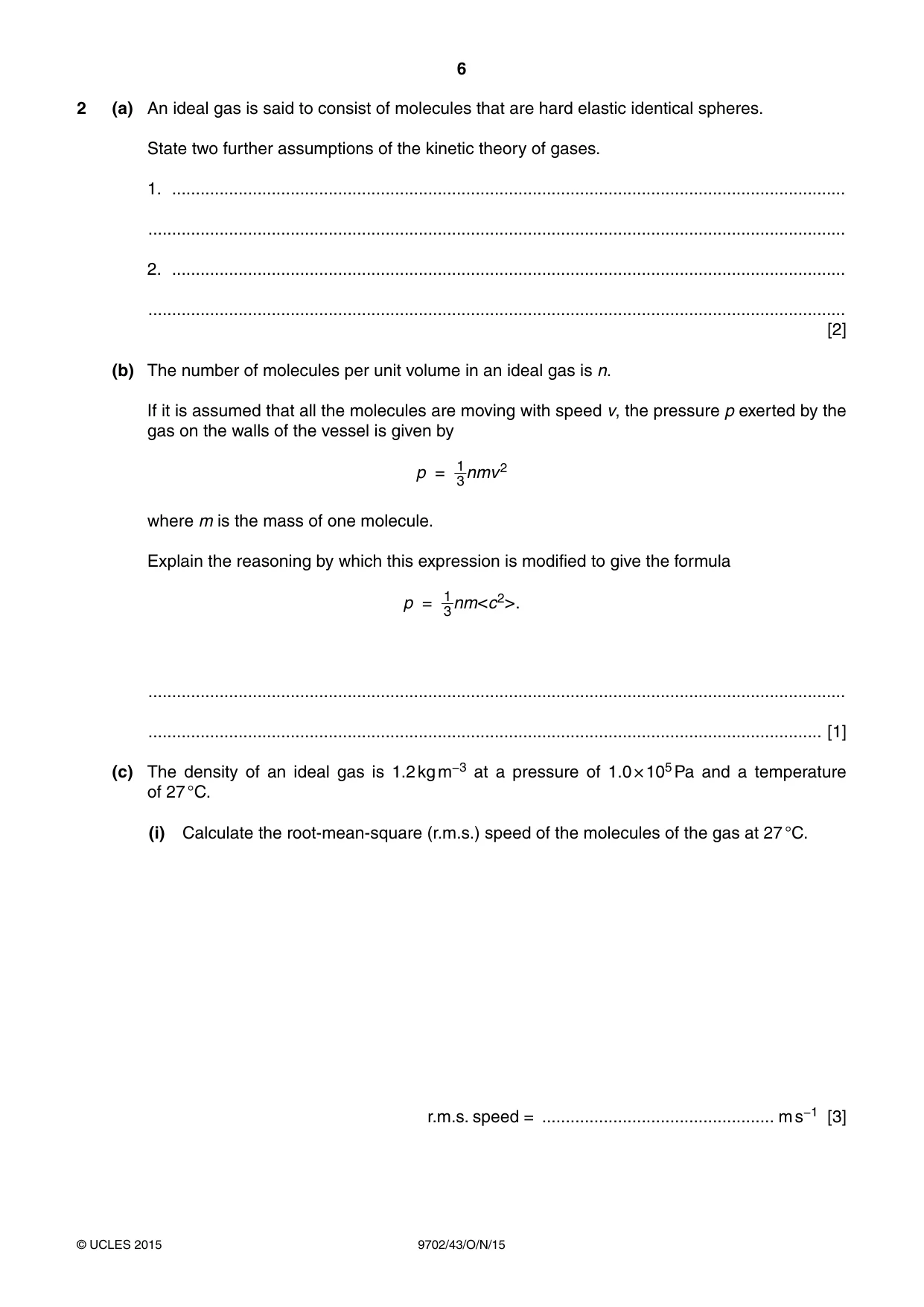 Cambridge A Level Physics 9702 2015 Oct/Nov Paper 4 · Variant 3 question paper, page 6 of 24