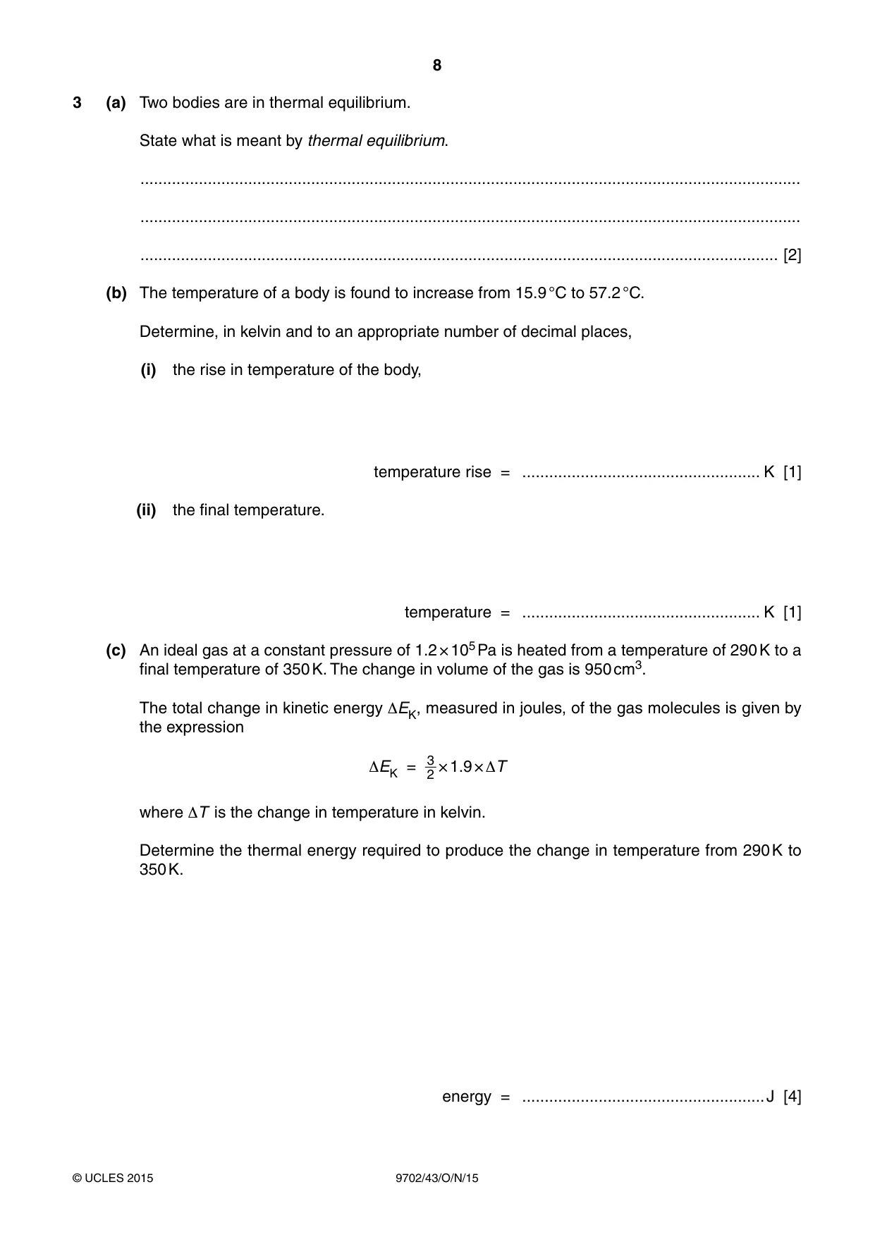 Cambridge A Level Physics 9702 2015 Oct/Nov Paper 4 · Variant 3 question paper, page 8 of 24