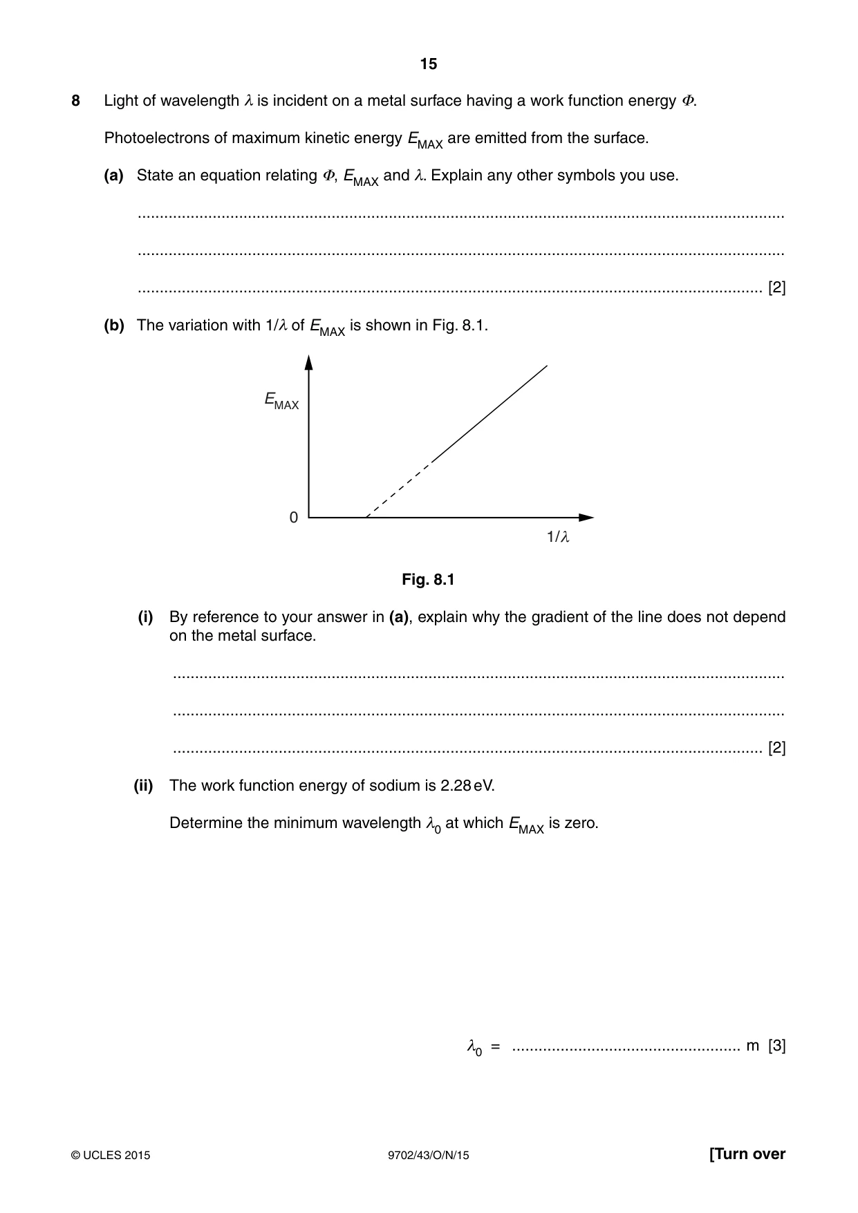Cambridge A Level Physics 9702 2015 Oct/Nov Paper 4 · Variant 3 question paper, page 15 of 24