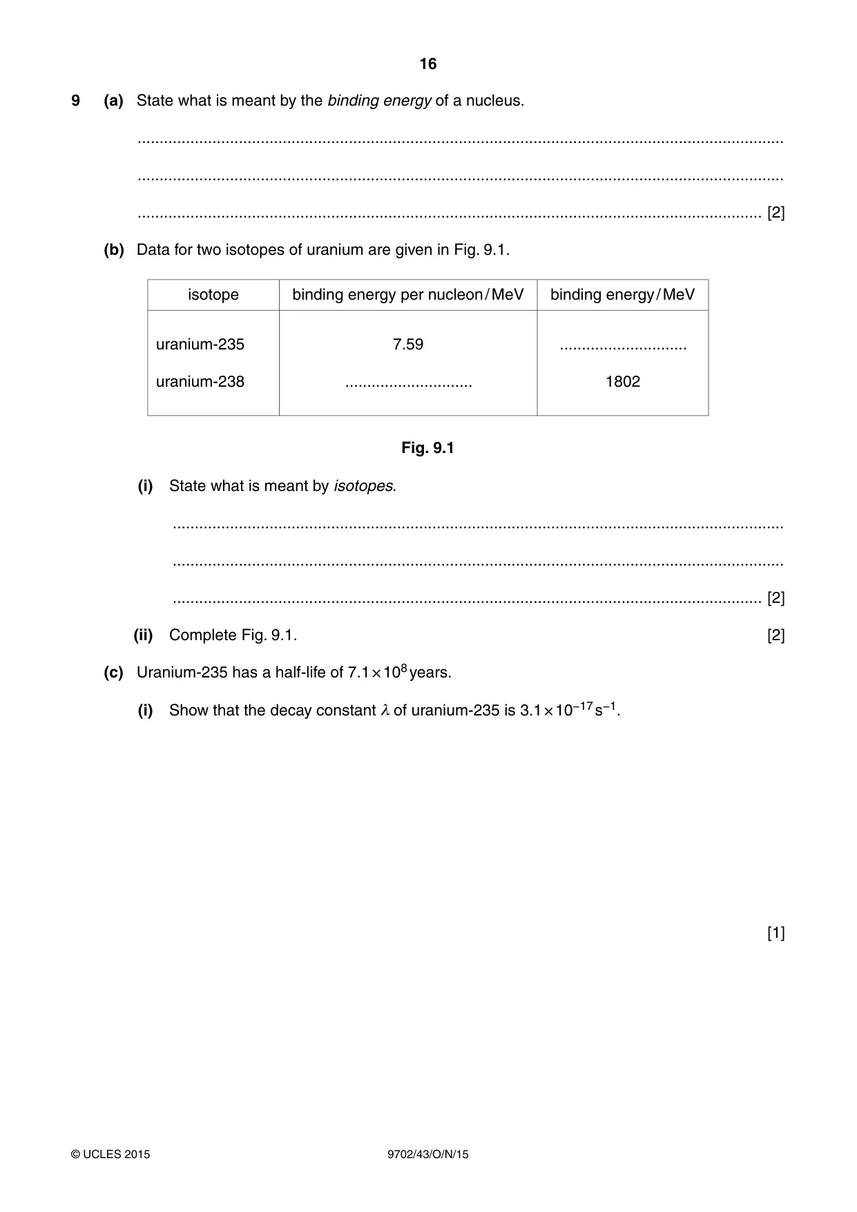 Cambridge A Level Physics 9702 2015 Oct/Nov Paper 4 · Variant 3 question paper, page 16 of 24
