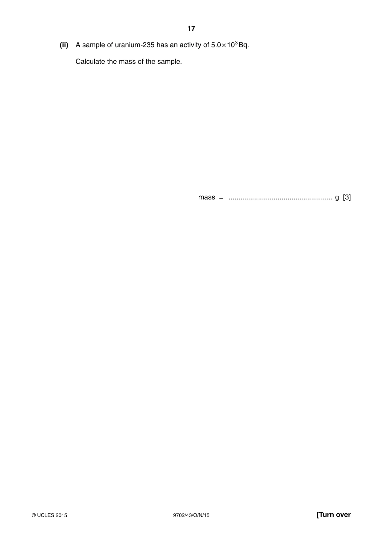 Cambridge A Level Physics 9702 2015 Oct/Nov Paper 4 · Variant 3 question paper, page 17 of 24