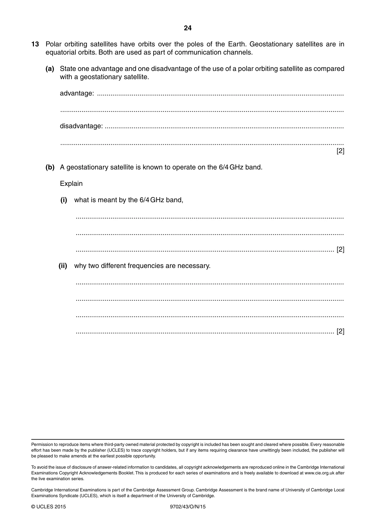 Cambridge A Level Physics 9702 2015 Oct/Nov Paper 4 · Variant 3 question paper, page 24 of 24