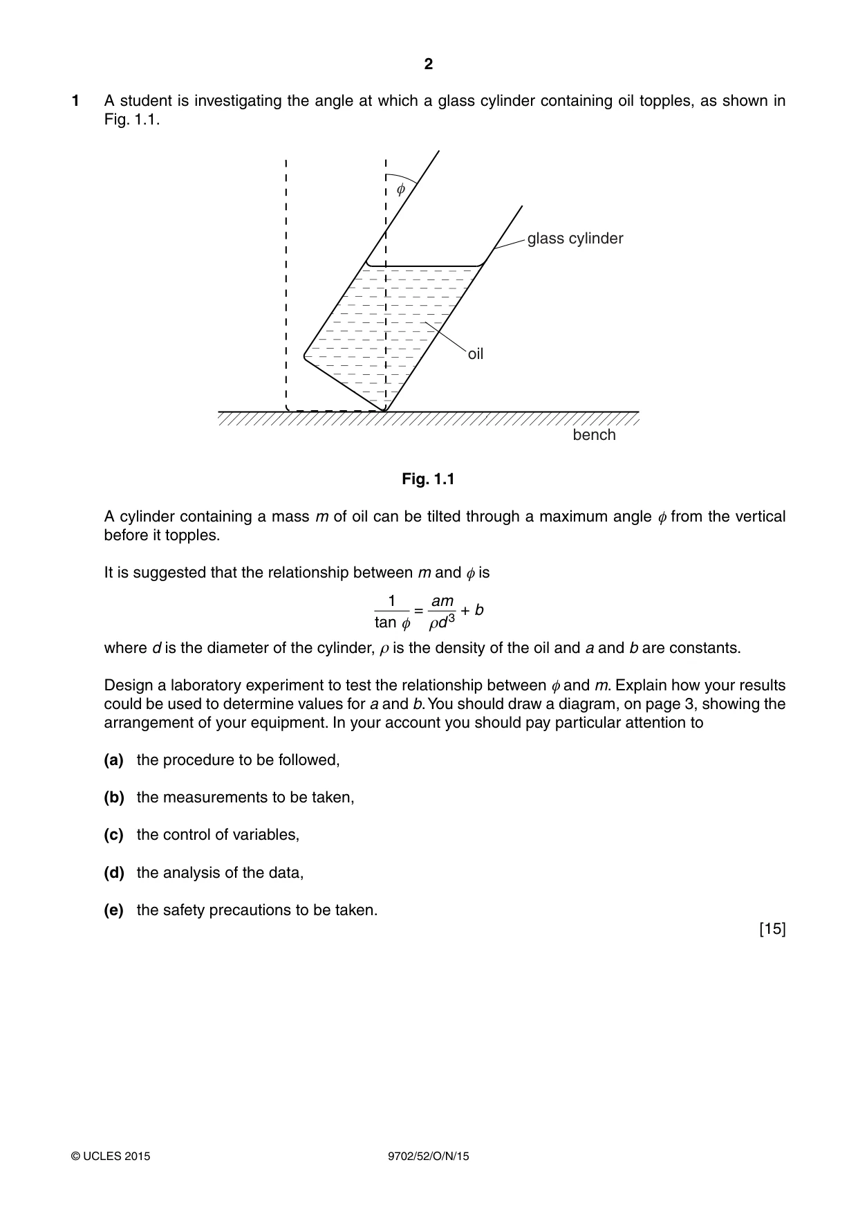 Cambridge A Level Physics 9702 2015 Oct/Nov Paper 5 · Variant 2 question paper, page 2 of 8
