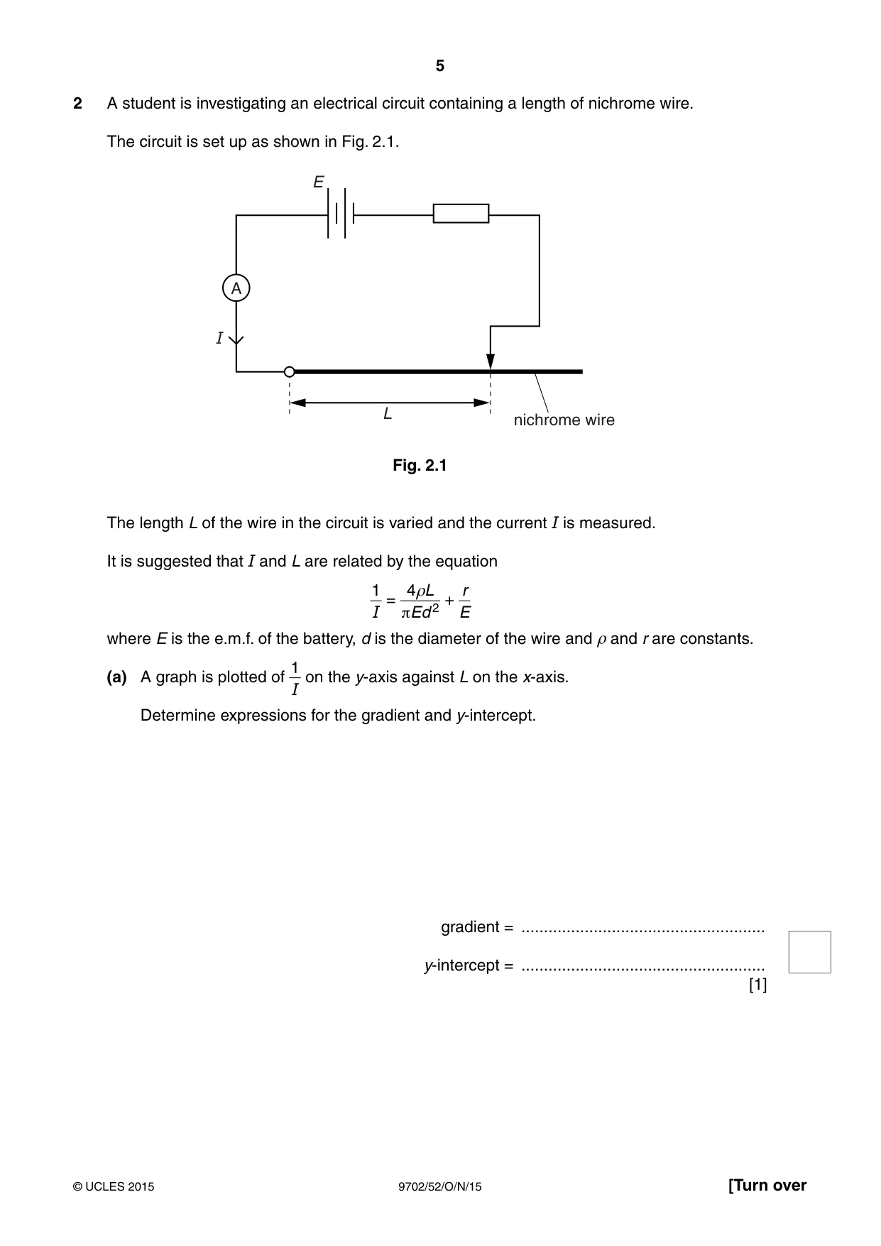 Cambridge A Level Physics 9702 2015 Oct/Nov Paper 5 · Variant 2 question paper, page 5 of 8