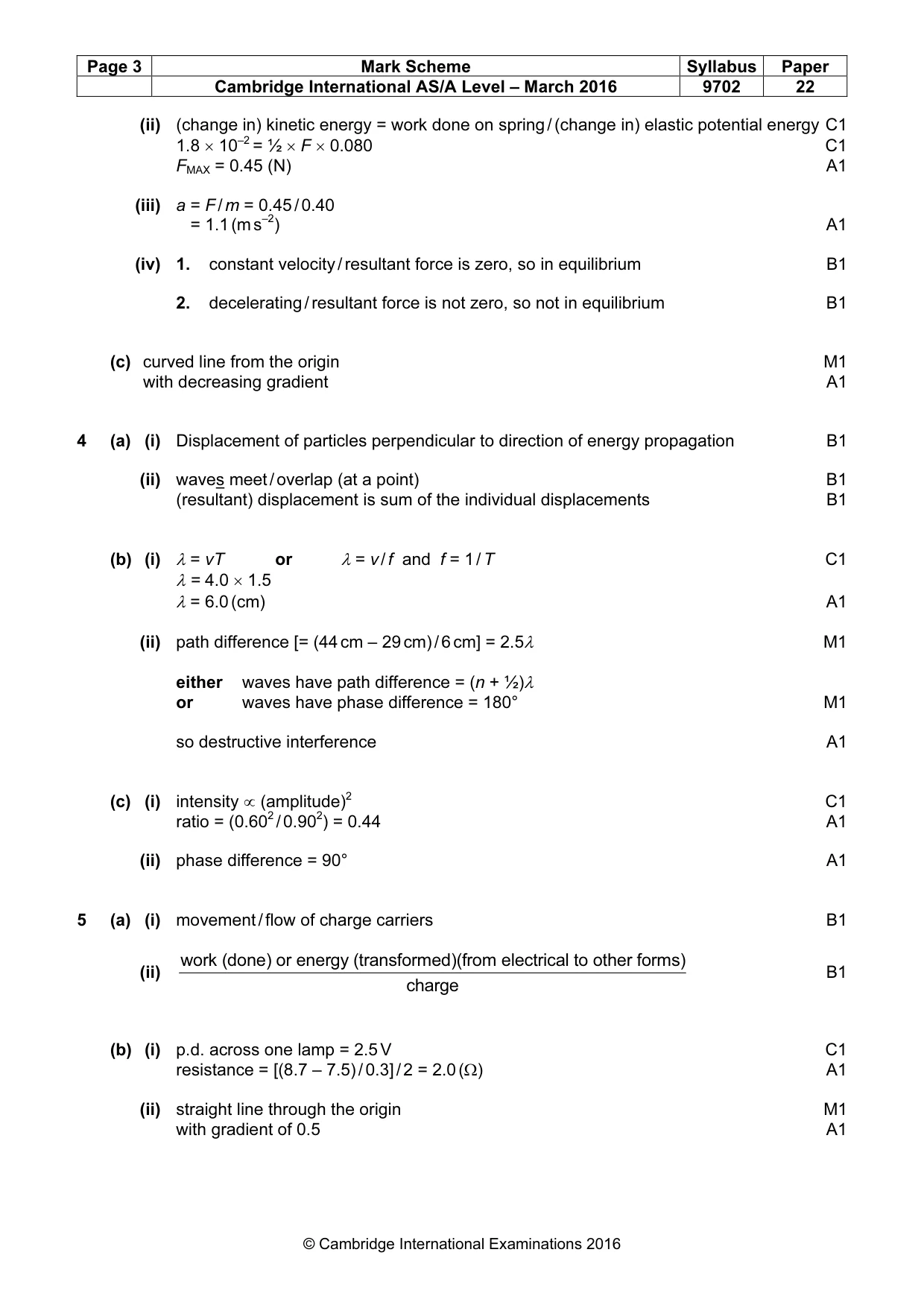 Mark scheme, page 3 of 4