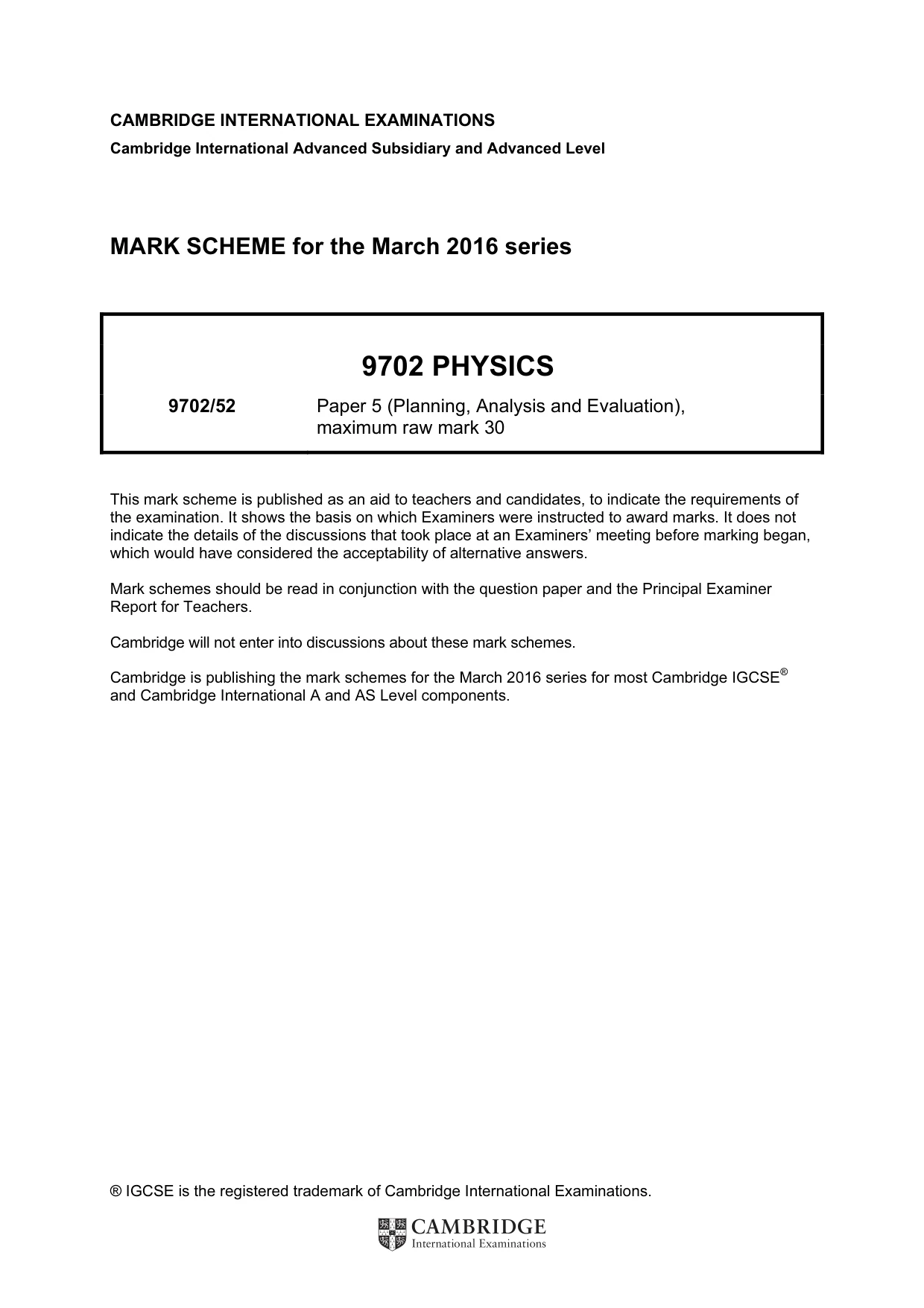 Mark scheme, page 1 of 4
